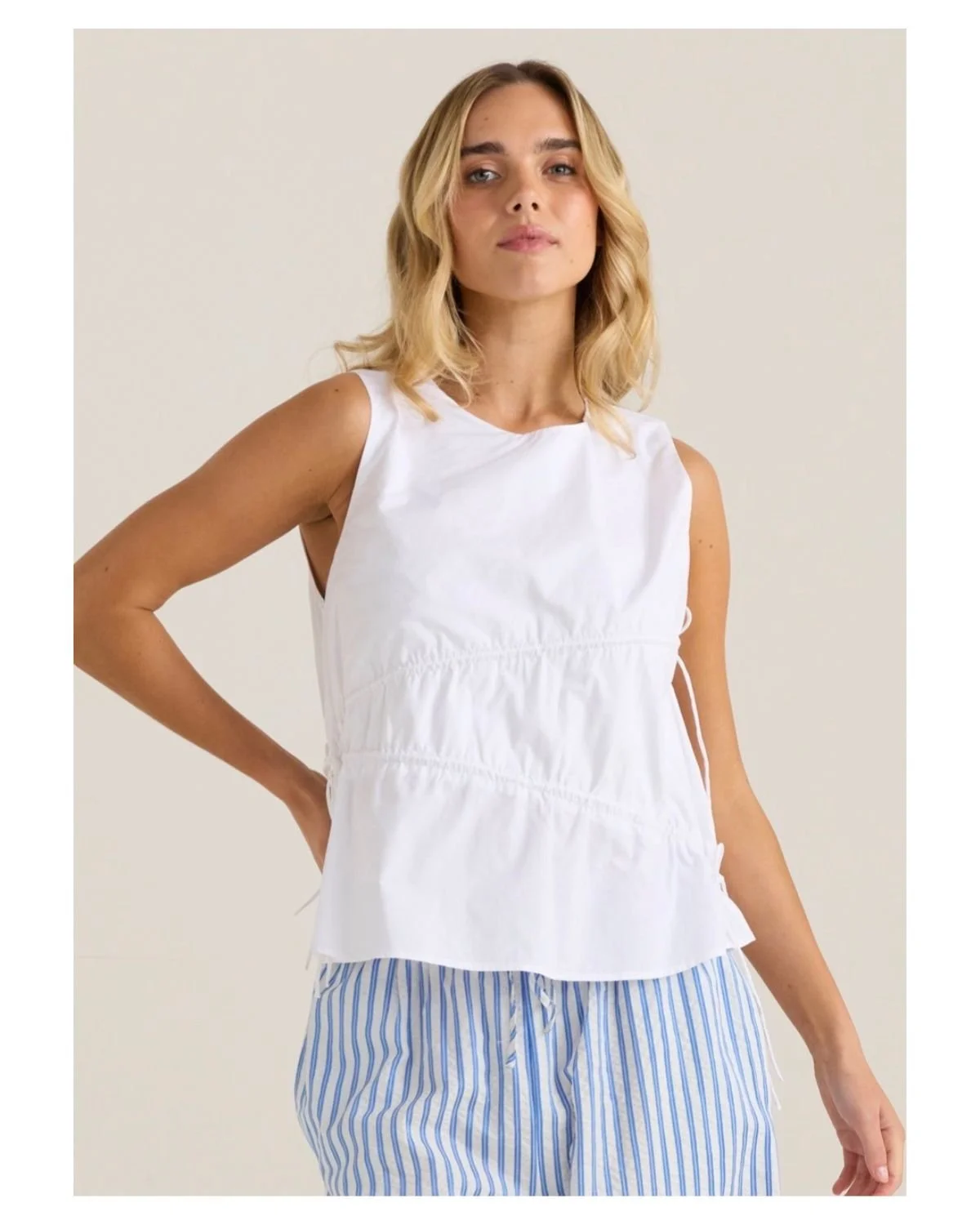 This pretty gathered top is perfect for late summer. 
Part of the new collection by @sassclothing 

The Corner Life &amp; Style Store - 02 6736 1812

#tenterfield #thecornerlifeandstylestore #experiencetenterfield #tenterfieldshopping