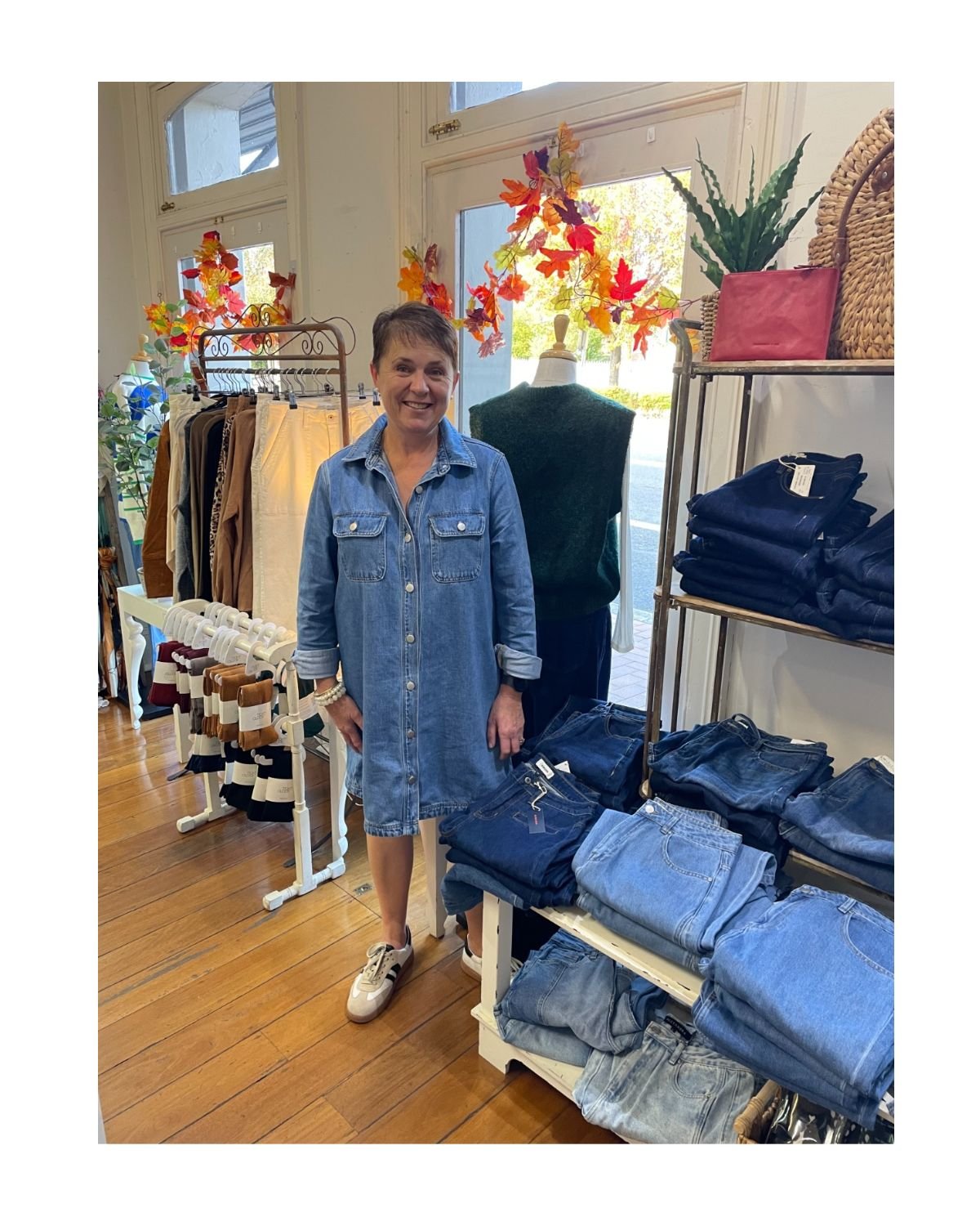 We have a lovely range of new-season denim that has arrived at The Corner including this fabulous dress that Lisa is wearing. 

The Corner Life &amp; Style Store is open today from 9am - 02 6736 1812

#tenterfield #thecornerlifeandstylestore #experie