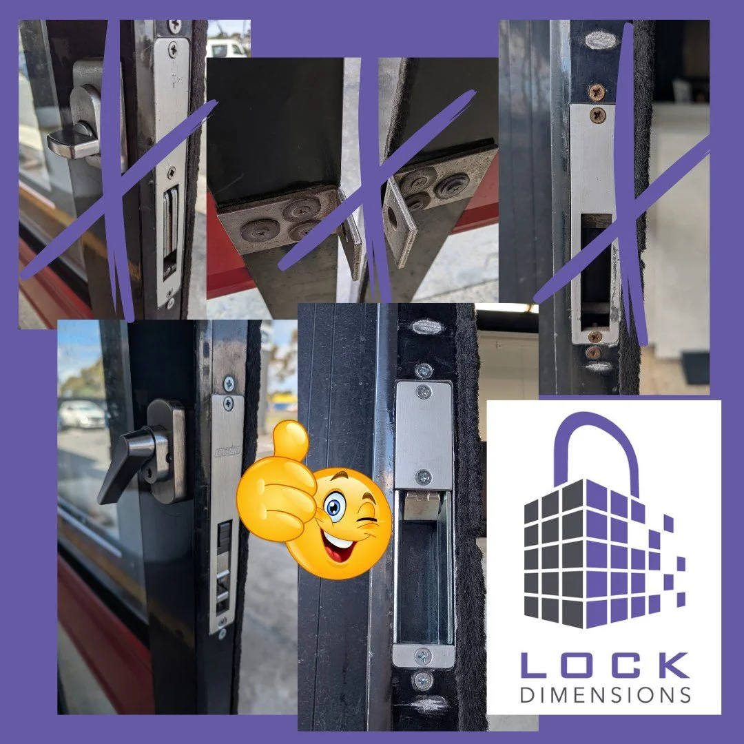 Some more Carbine locks, improving security and safety this week. 

Took out the flip  bolt that wasn't working. Removed the ugly brackets that (vaguely) locked the shop up with an old padlock. 

Installed a Carbine Acrobat flip bolt mortice, with eg