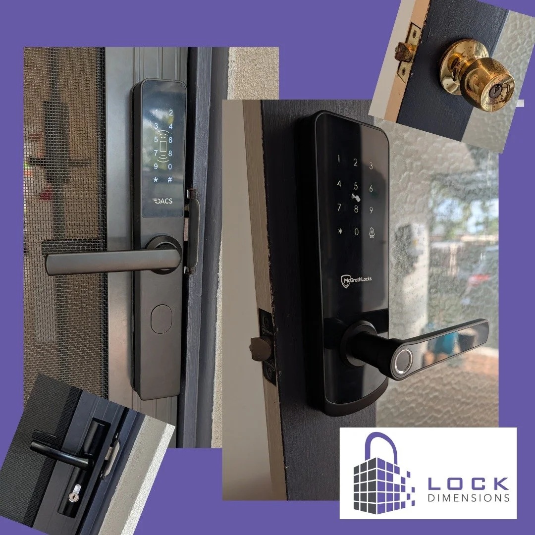 Here's a nice double upgrade we did recently. Out with the old, in with a nice new McGrath Ultra-Secua with 3 point locking on the security door and a McGrath NX1 on the main door behind it. Simplified and streamlined, with great security and ease of