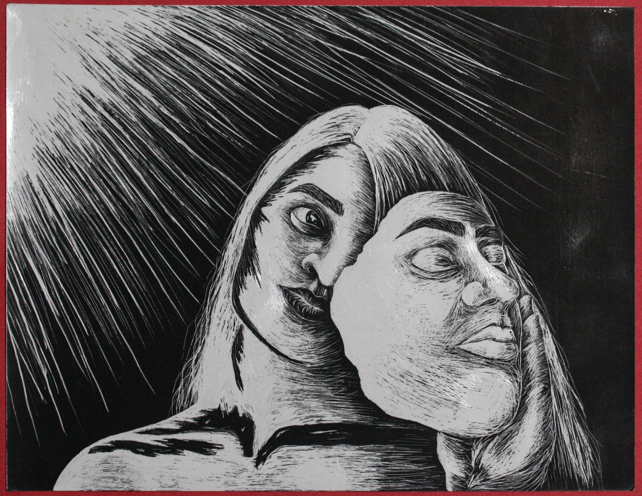 "Masked" - scratch-off paper, 11"x8.5"