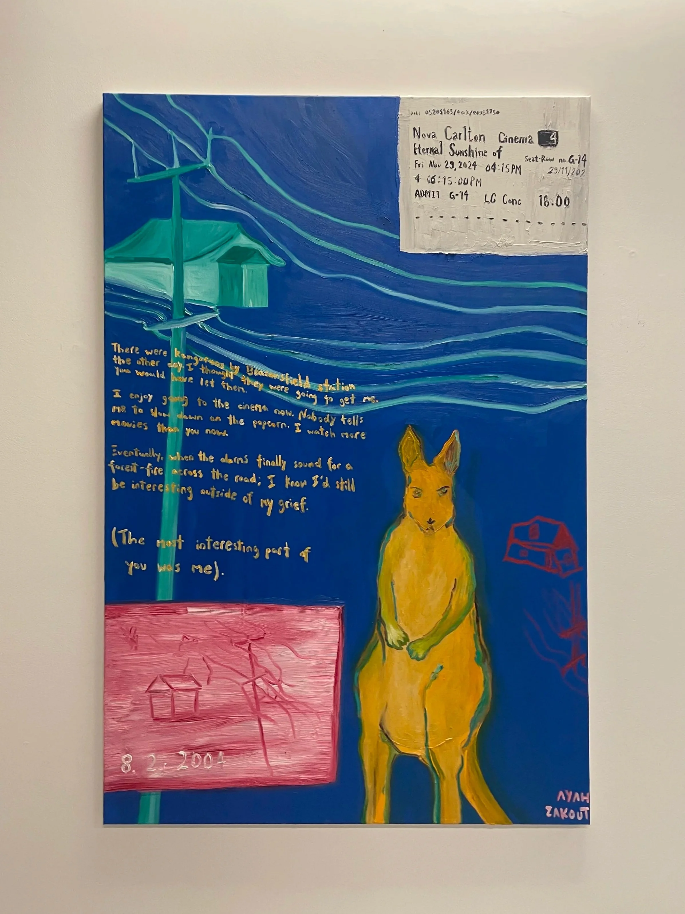 Beaconsfield Station/Cinema Nova, 2025, oil stick and oil paint on canvas