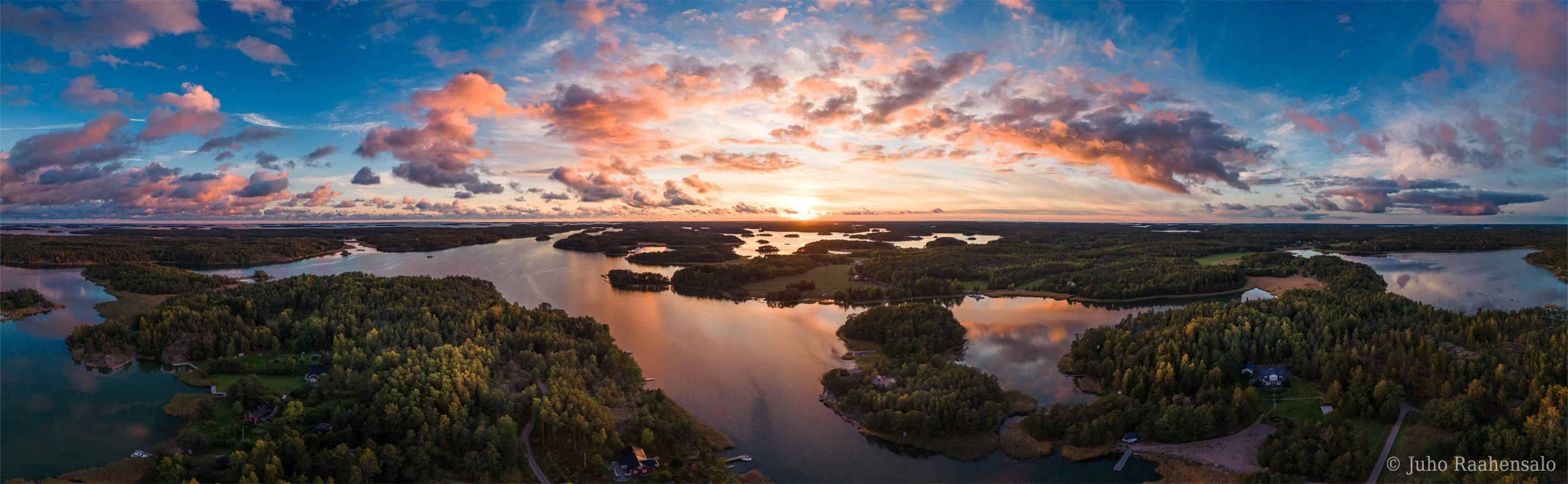 Drone panorama from Turku archipelago