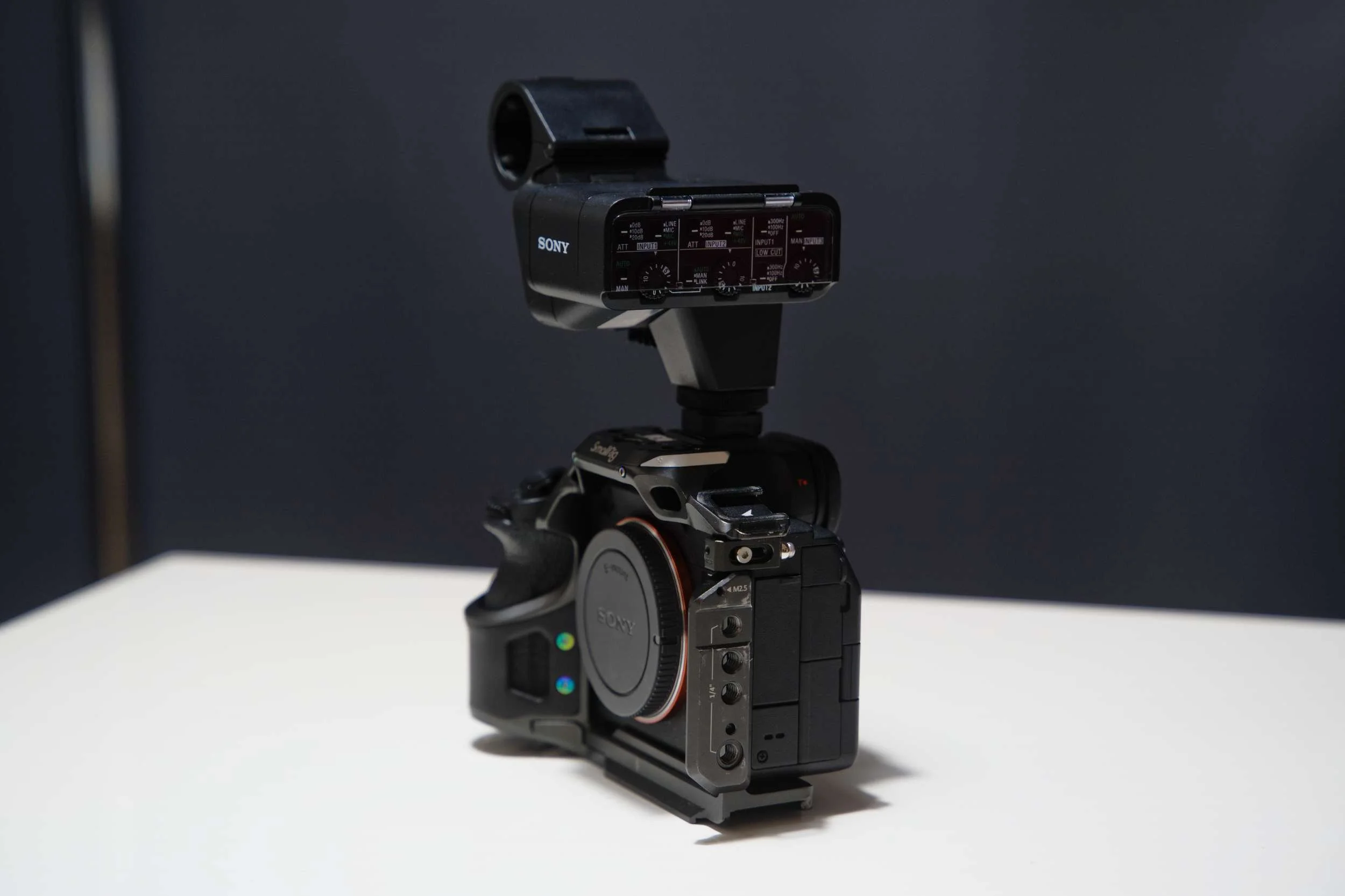 Sony XLR-K3M mounted on Sony A7IV