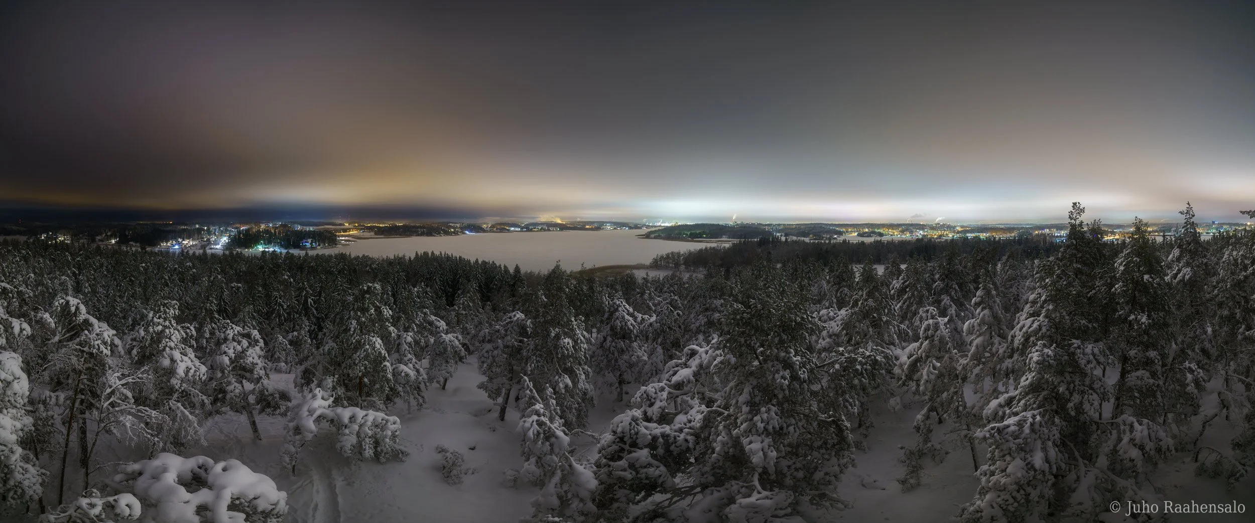 Panorama view of Turku in winter