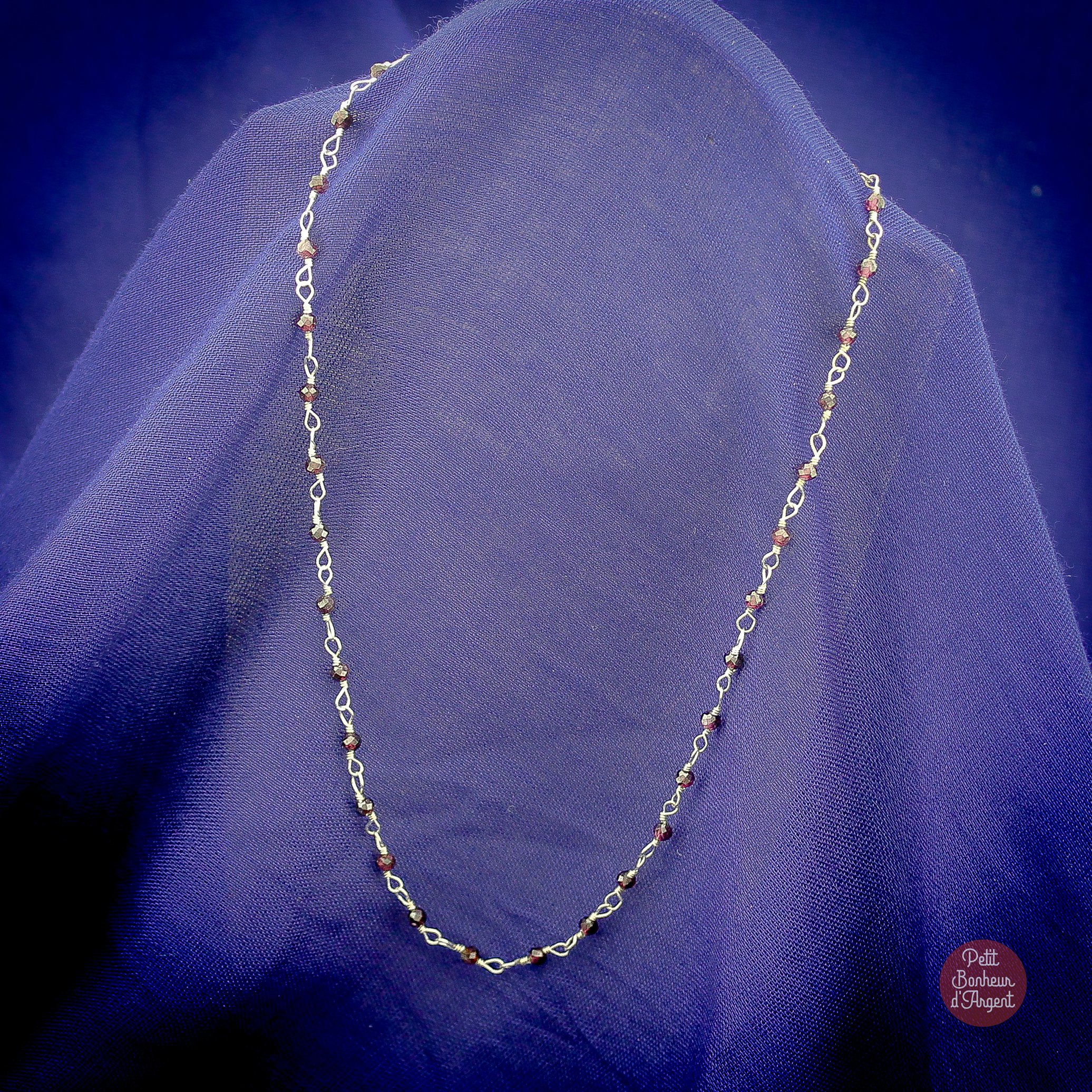 Collier en Argent et Perles de Grenat