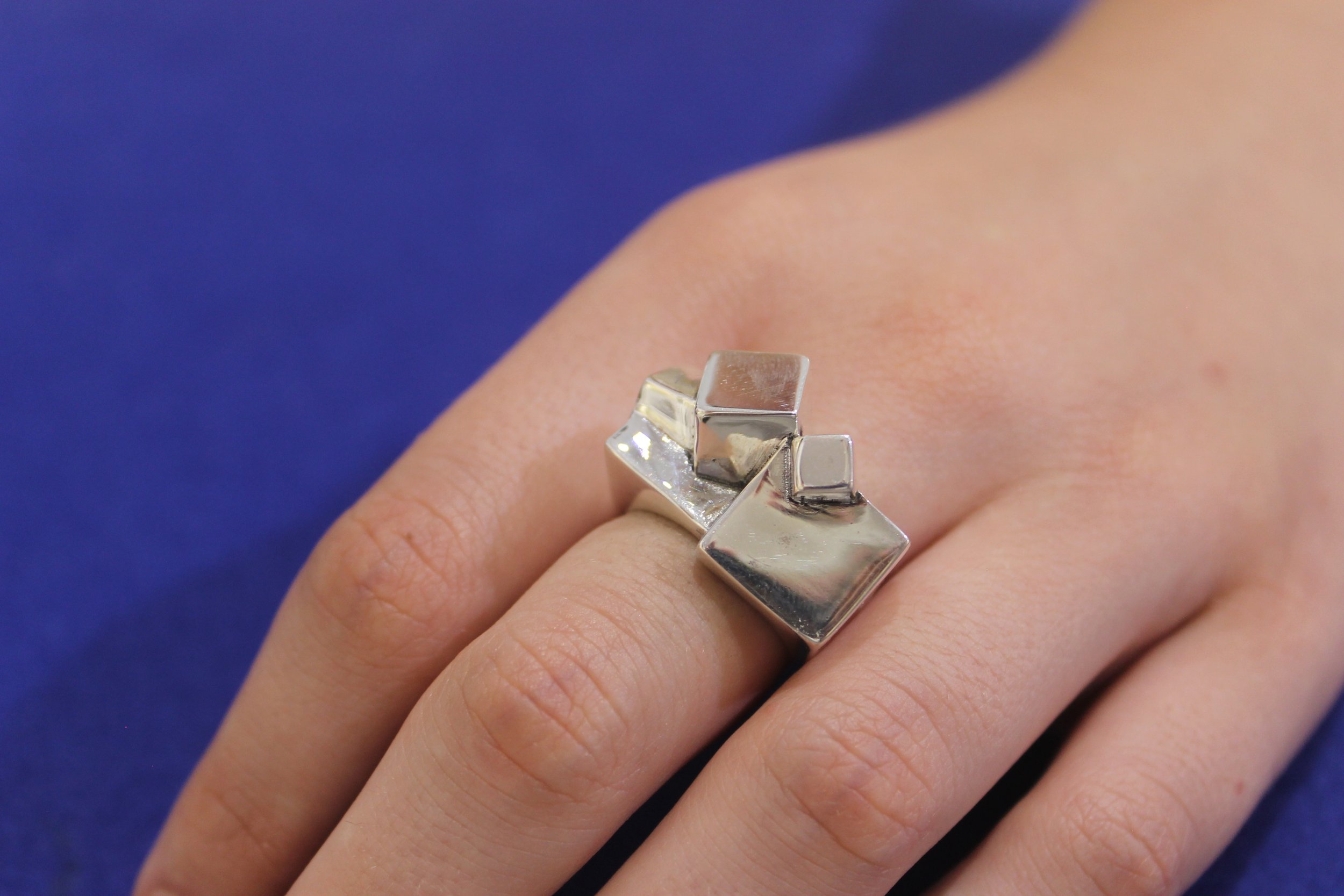 Bague Argent "Kube"