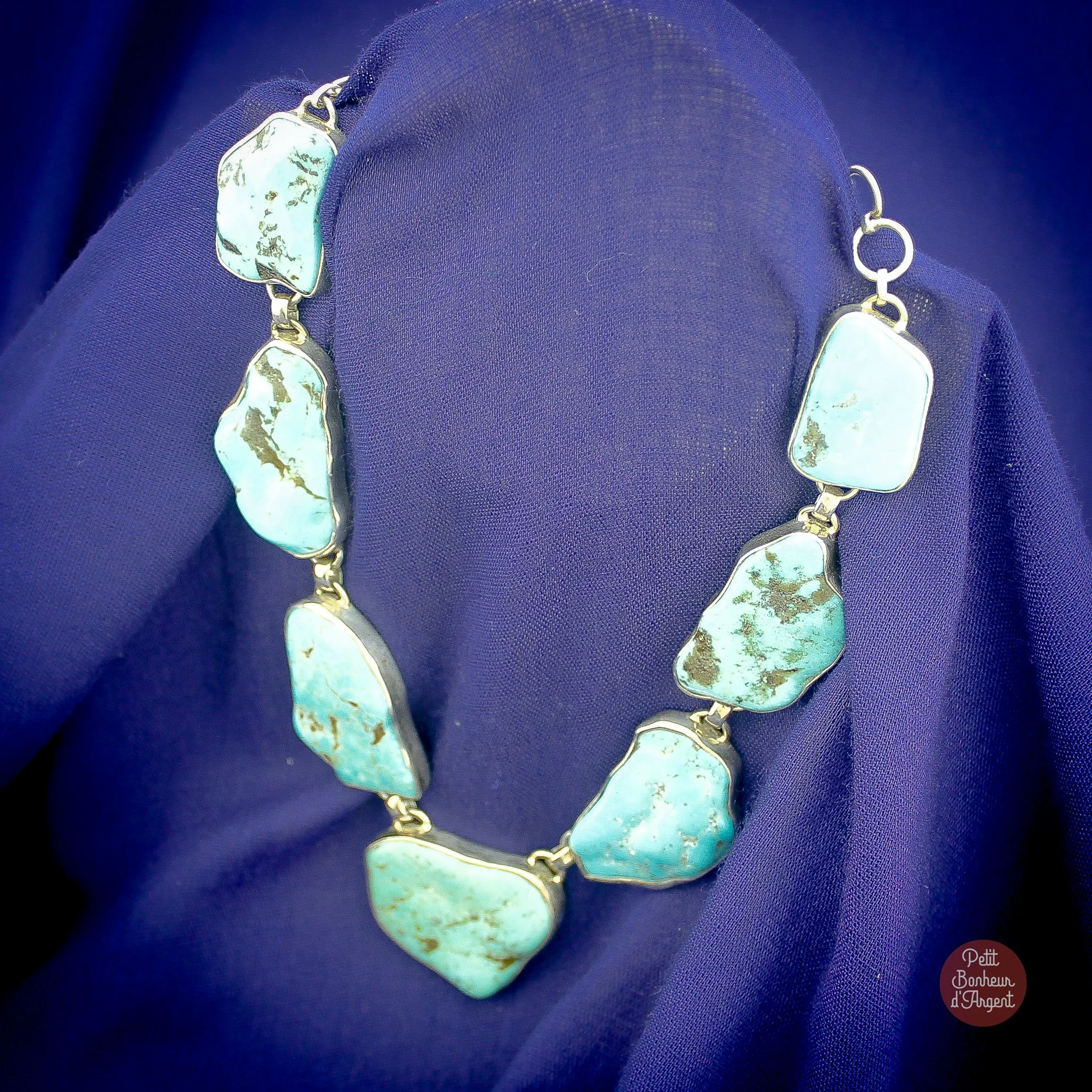 Collier Argent avec Turquoises Luxe