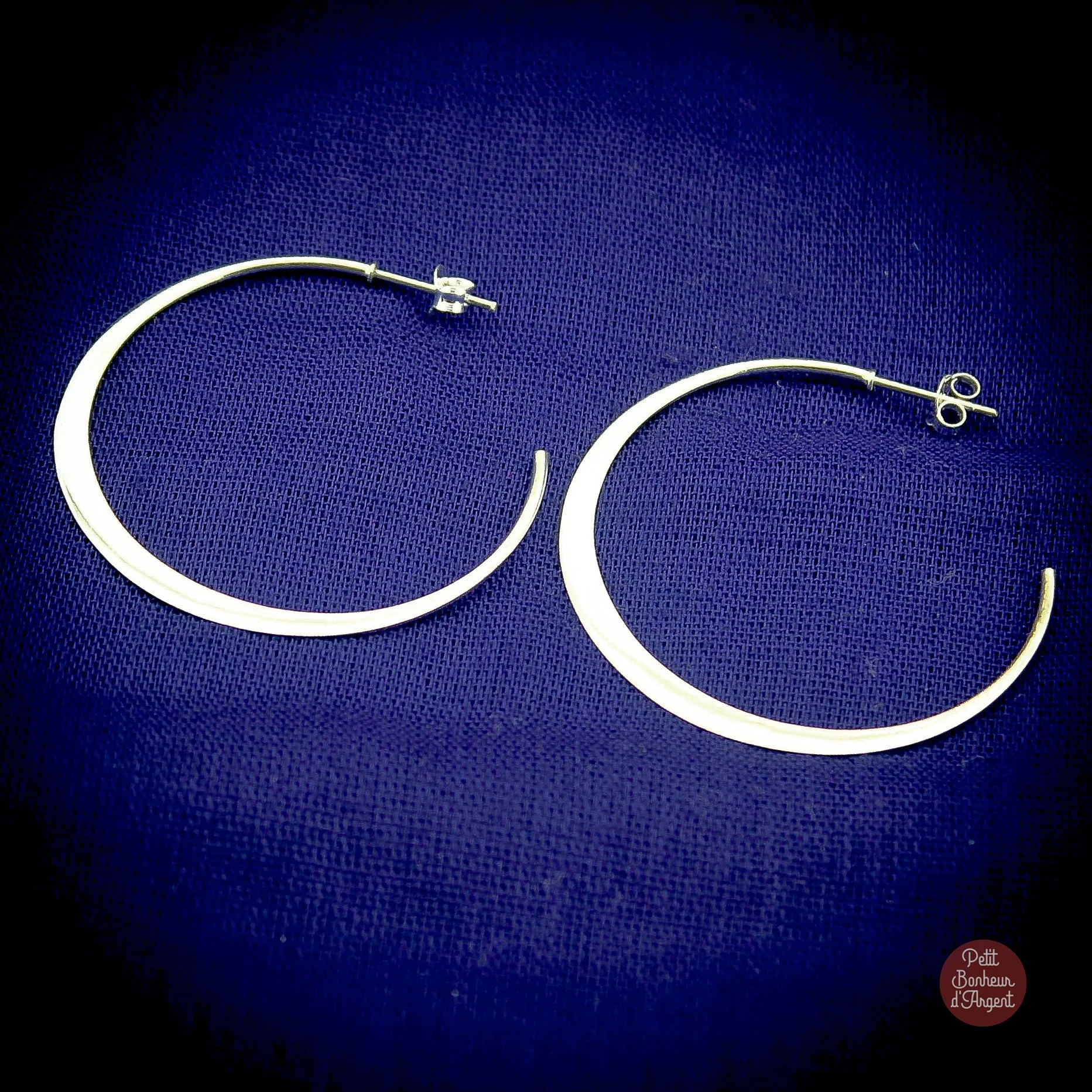 Créoles Argent Plates  -  24€  -  -  (Réf MIM103)

