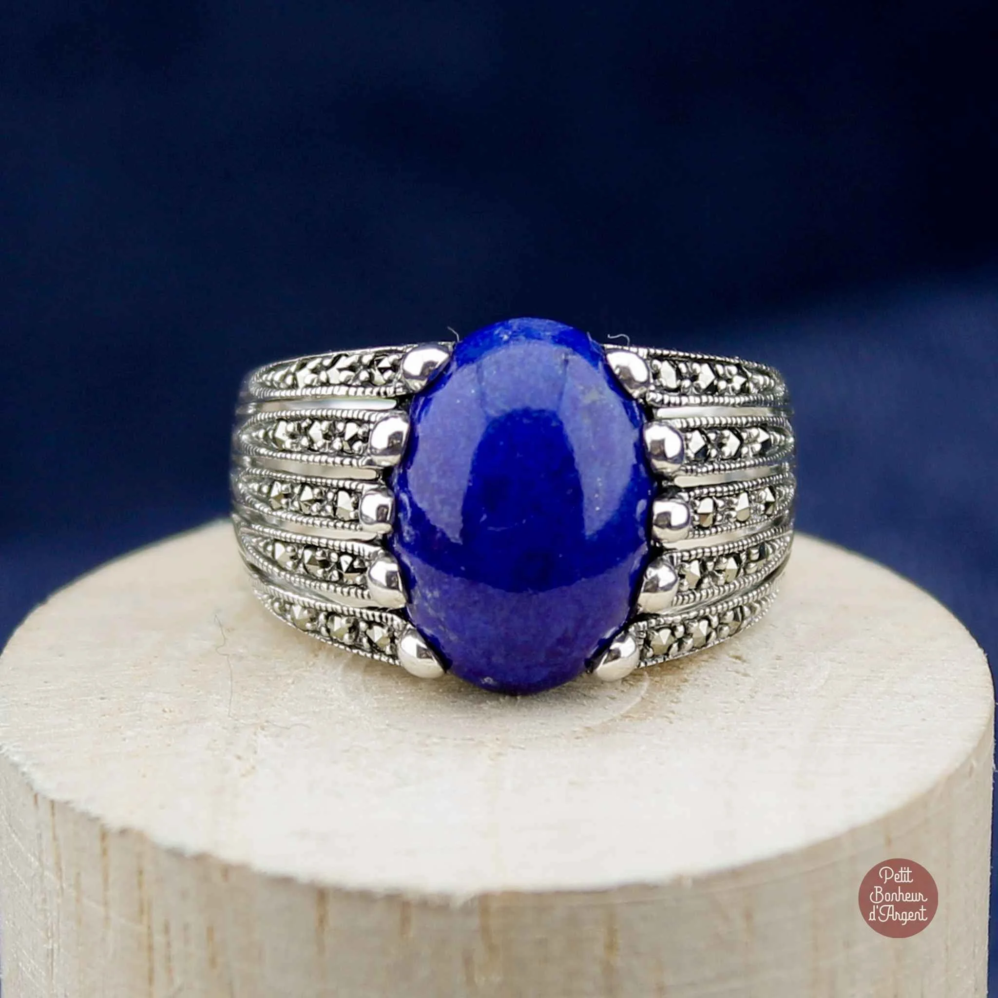 Bague Metrop Argent et Lapis Lazuli