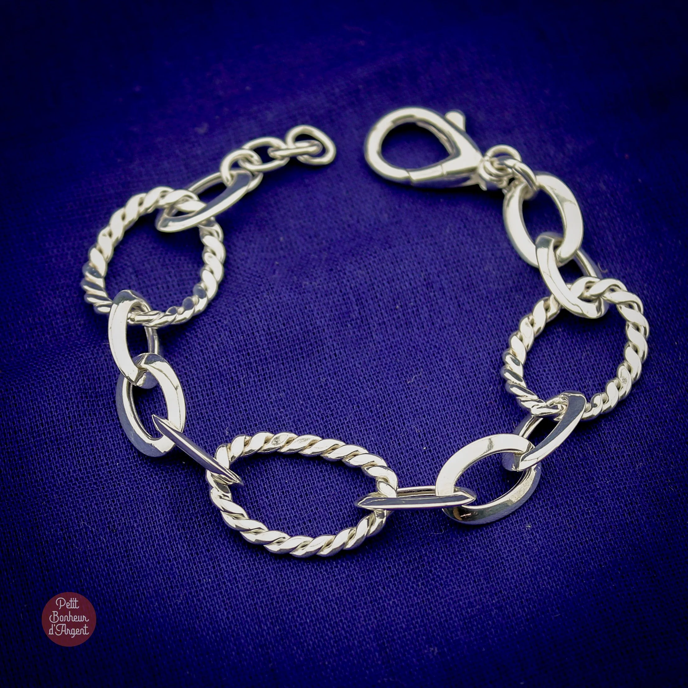 Bracelet Canyon Argent à Maille Alternée