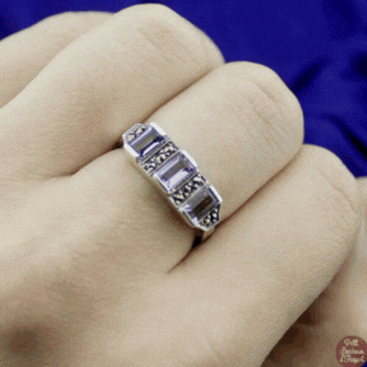 Bague Metrop Argent et & Imitation Aigue Marine - 84€ (Ref 4019218)
