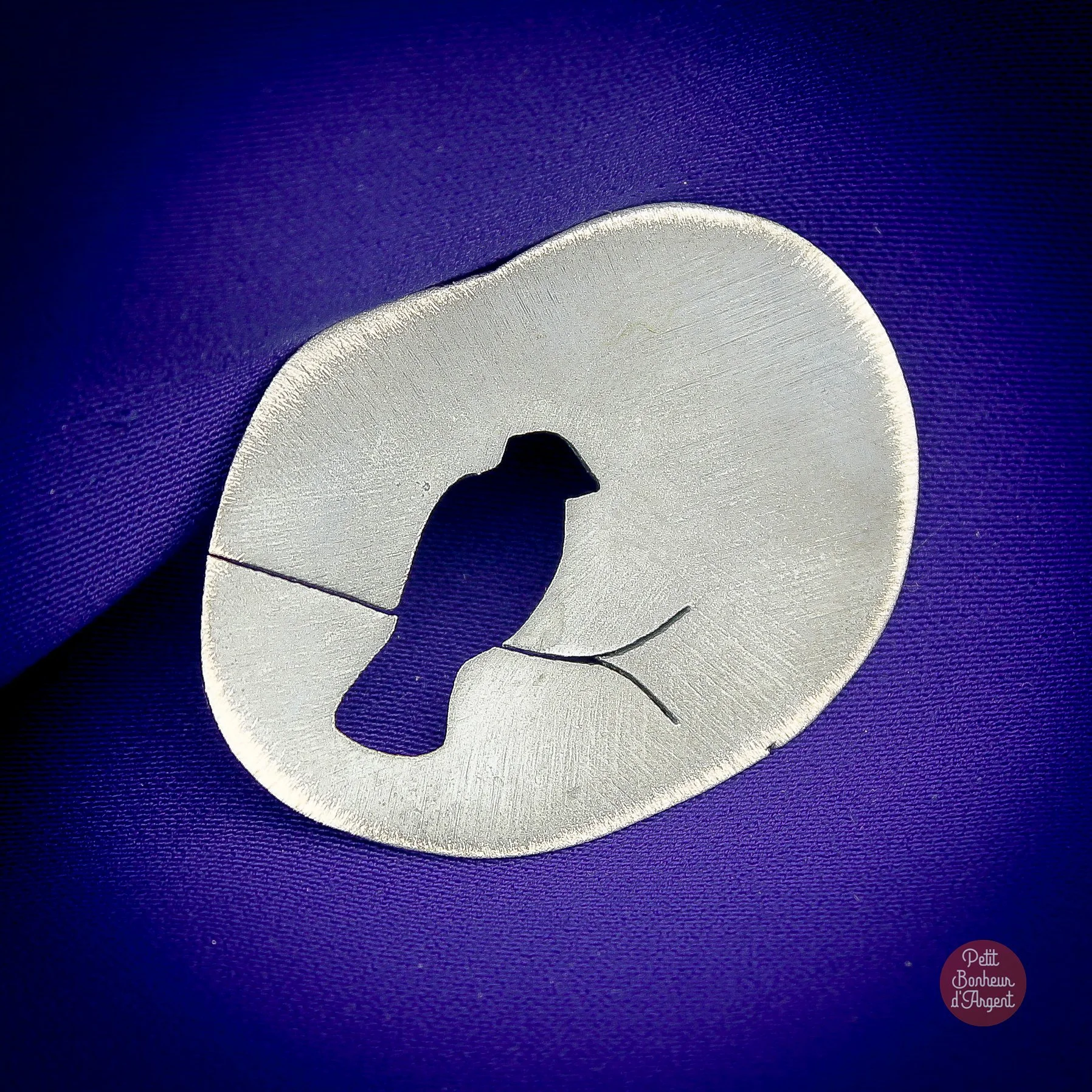 Pendentif Argent Brossé "Oiseau sur Branche"