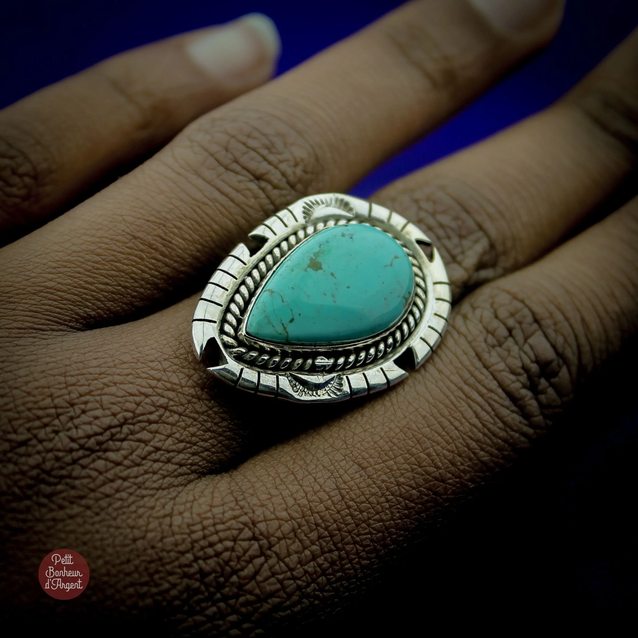 Bague Mesa Amérindienne Argent et Turquoise