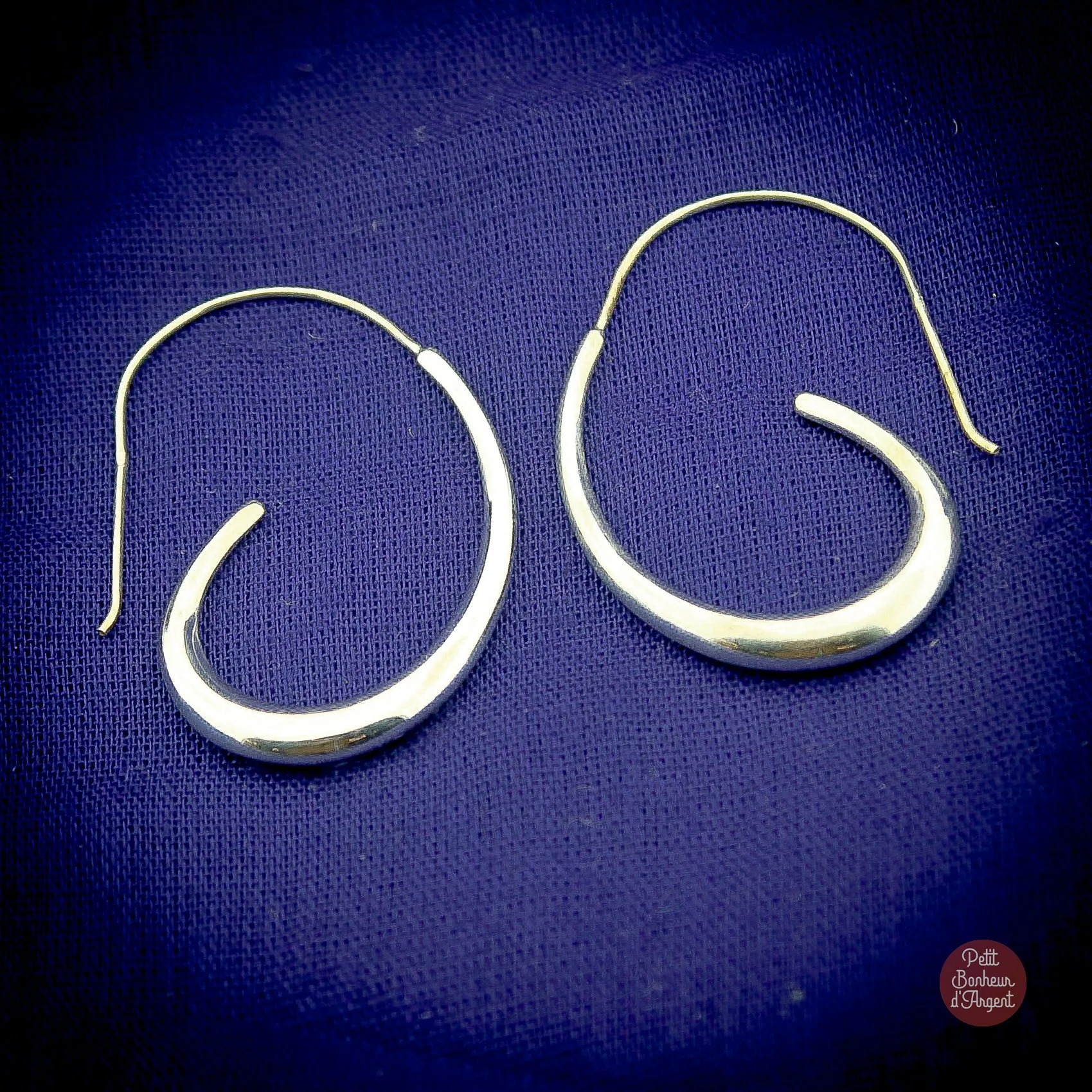 Boucles d'Oreilles Argent Goutte  allongée  -  42€  -  -  (Réf MIM094)
