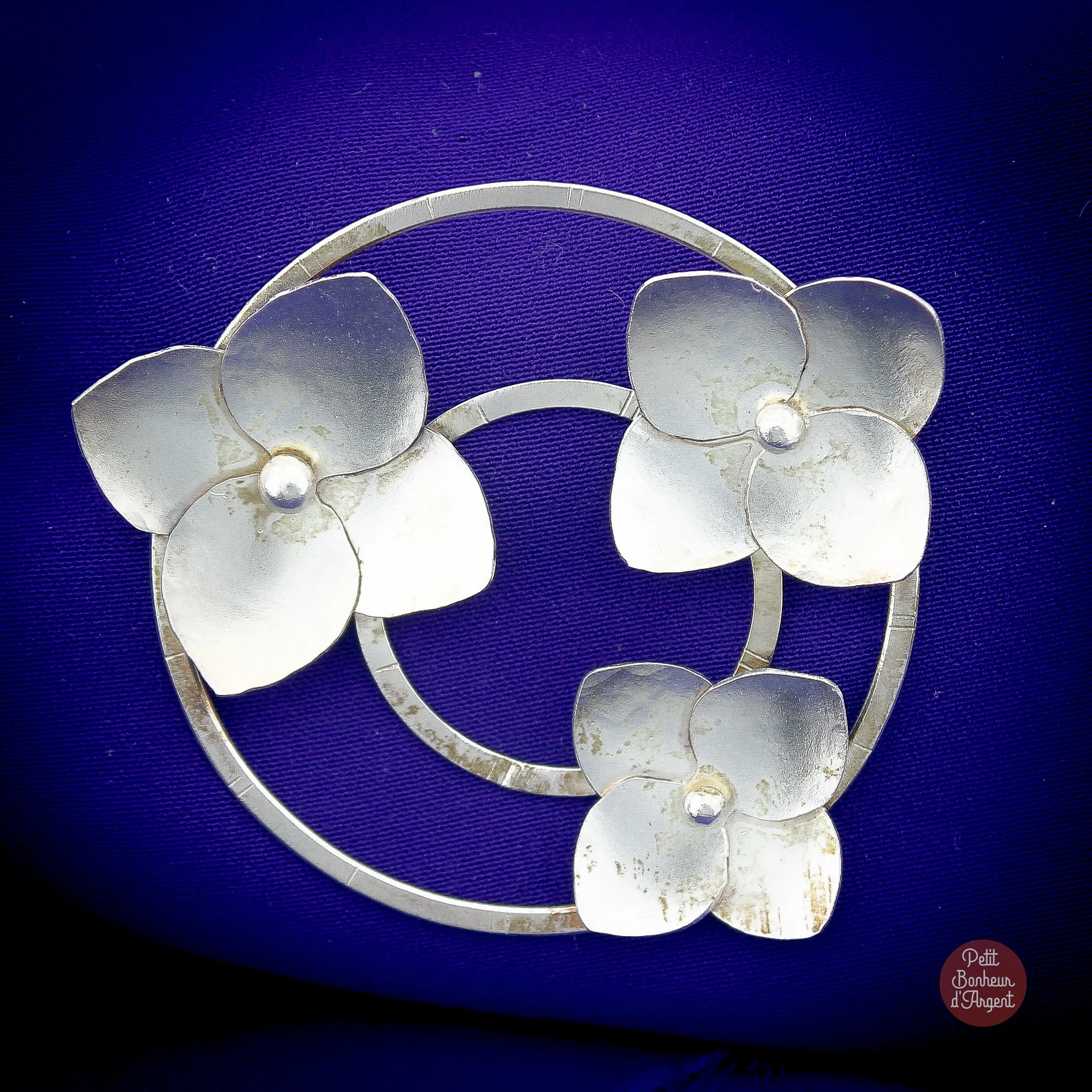 Broche Argent "3 Fleurs"