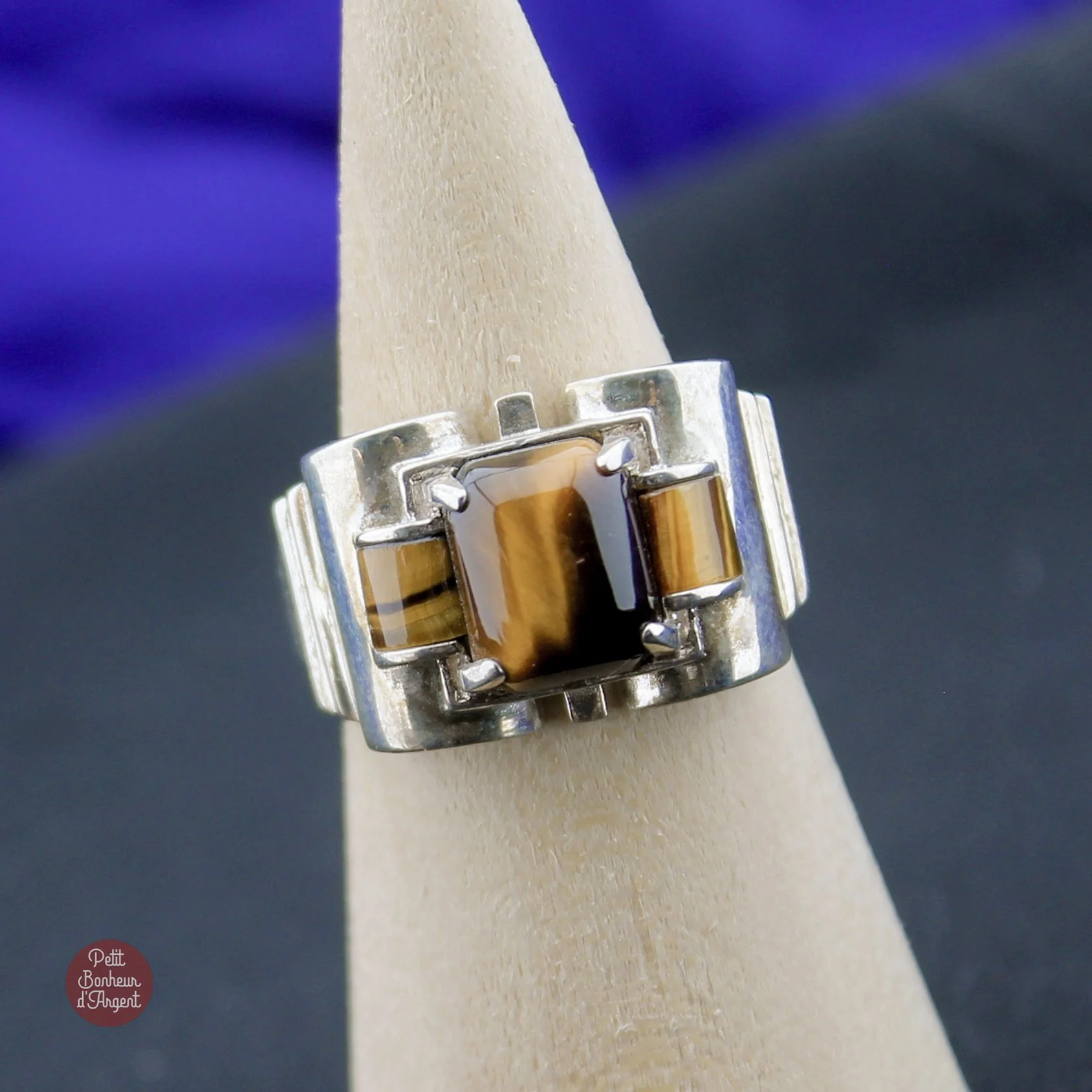 Bague Metrop Argent & Œil de Tigre  - 195€ (Ref 4210229A)
