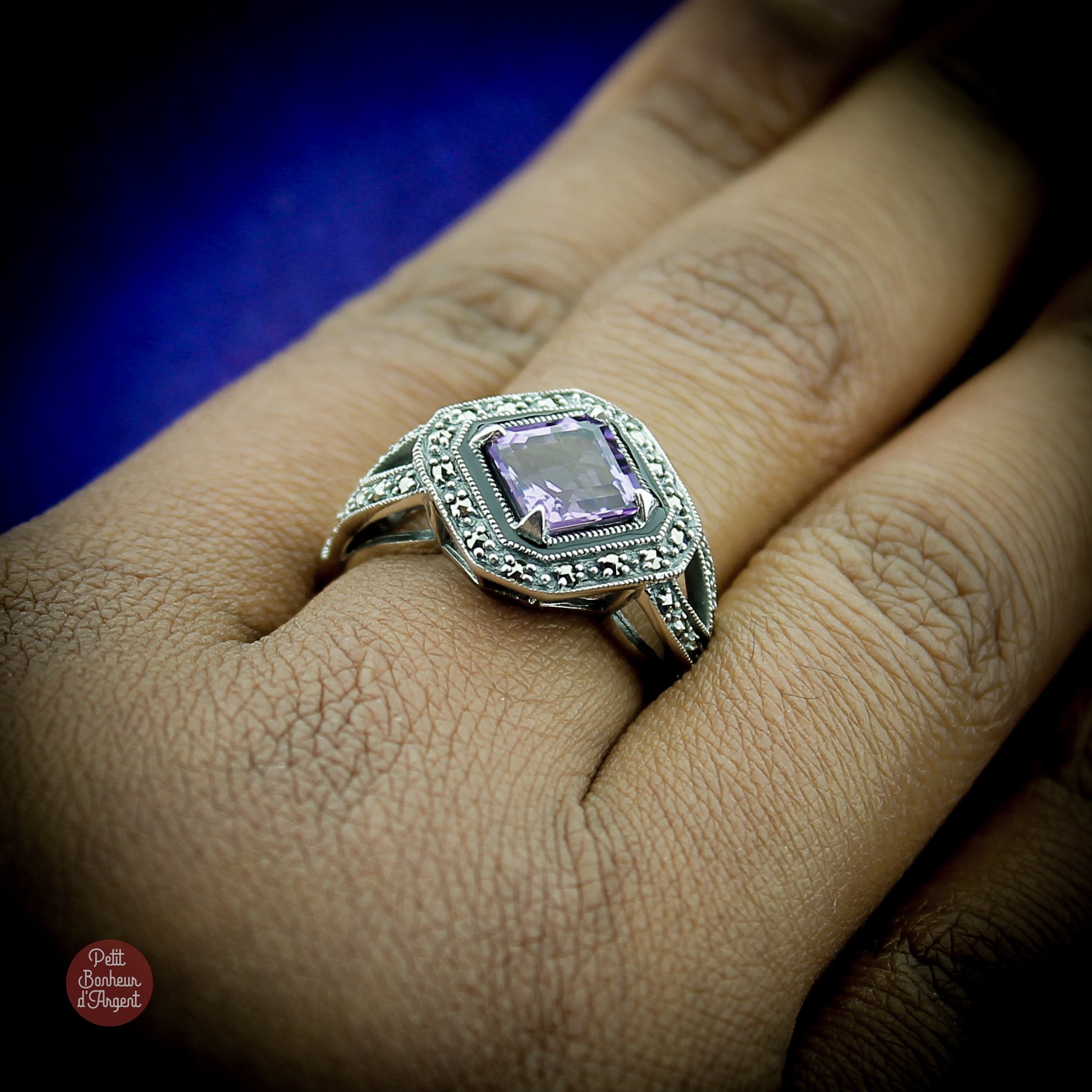 Bague Vintage Metrop en Argent et Améthyste