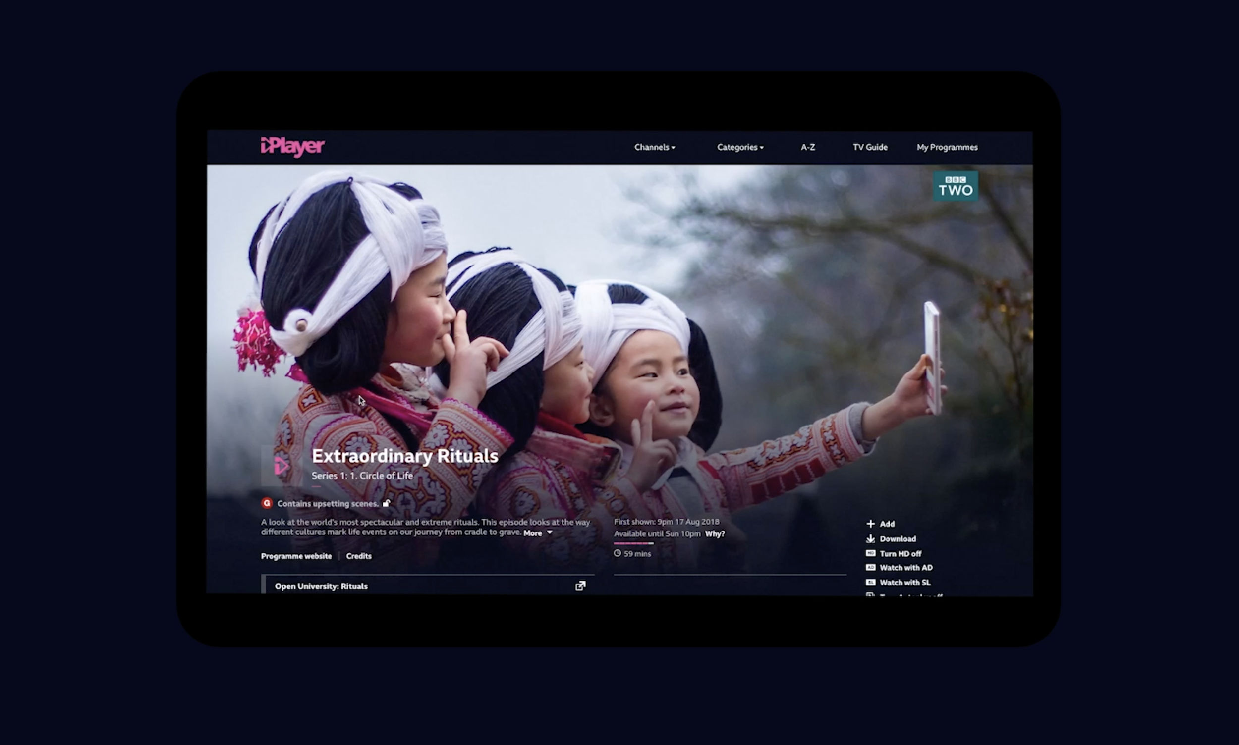 BBC iPlayer: Screen Framework