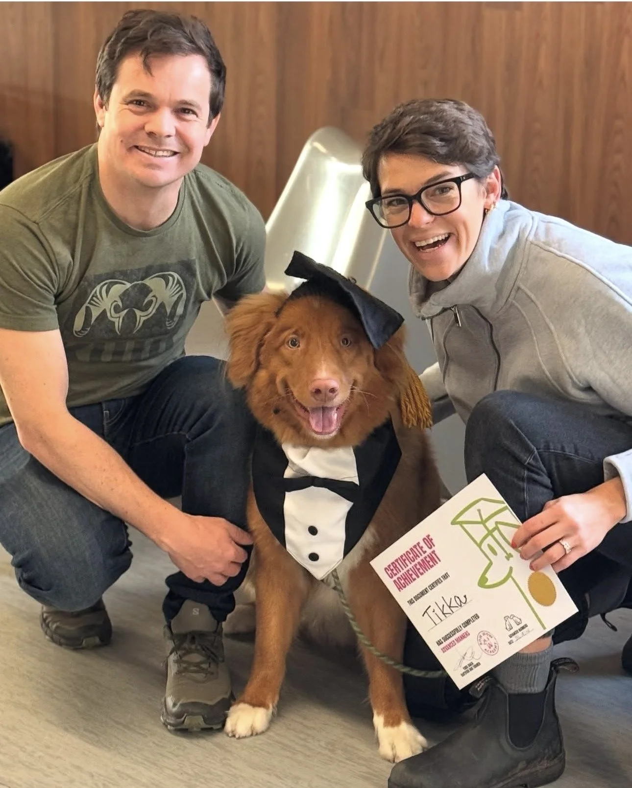 tikka graduation cap good dog