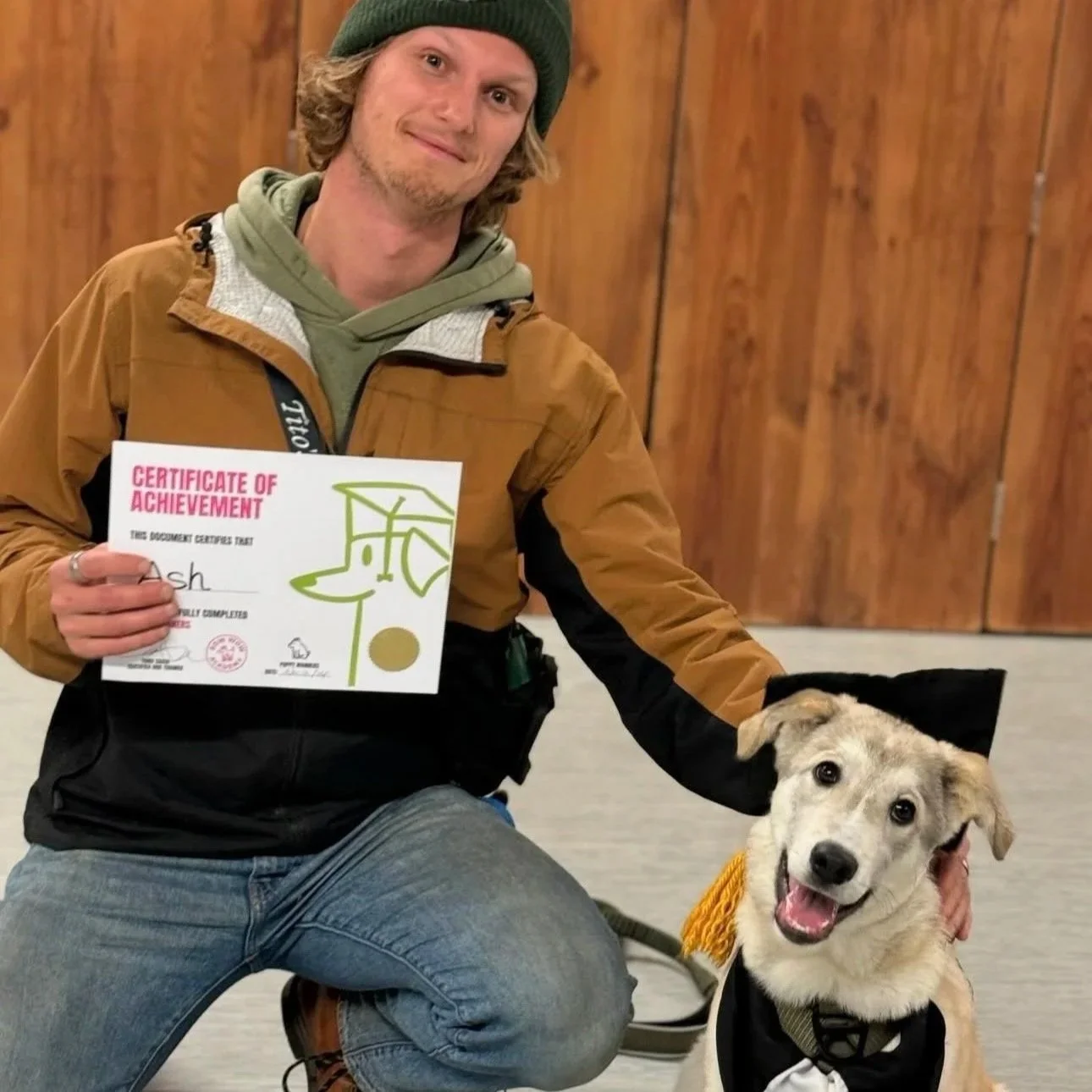 ash graduation with dad