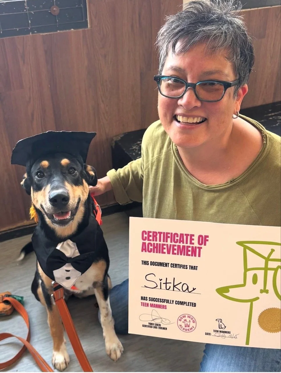 sitka dog training graduation certificate