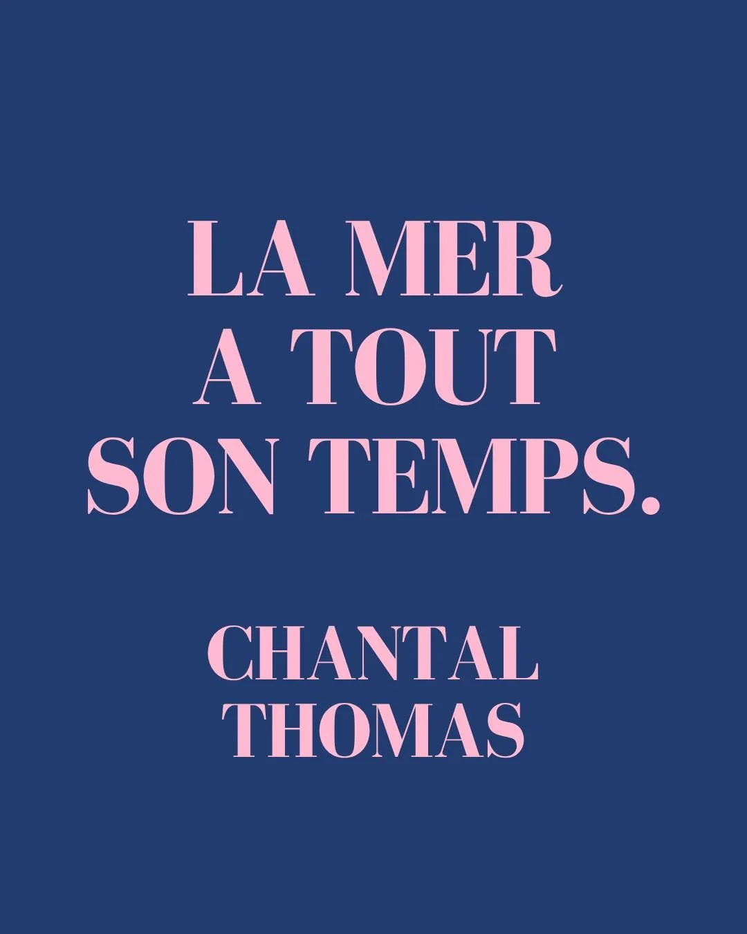 ❝ La mer a tout son temps. ❞ Chantal Thomas

Ces mots sont issus de Journal de nage, de Chantal Thomas @chantalthomass (@editionsduseuil, 2022).

En tenant le Journal de son &eacute;t&eacute; 2021 &agrave; Nice, Chantal Thomas innove, et poursuit l&r