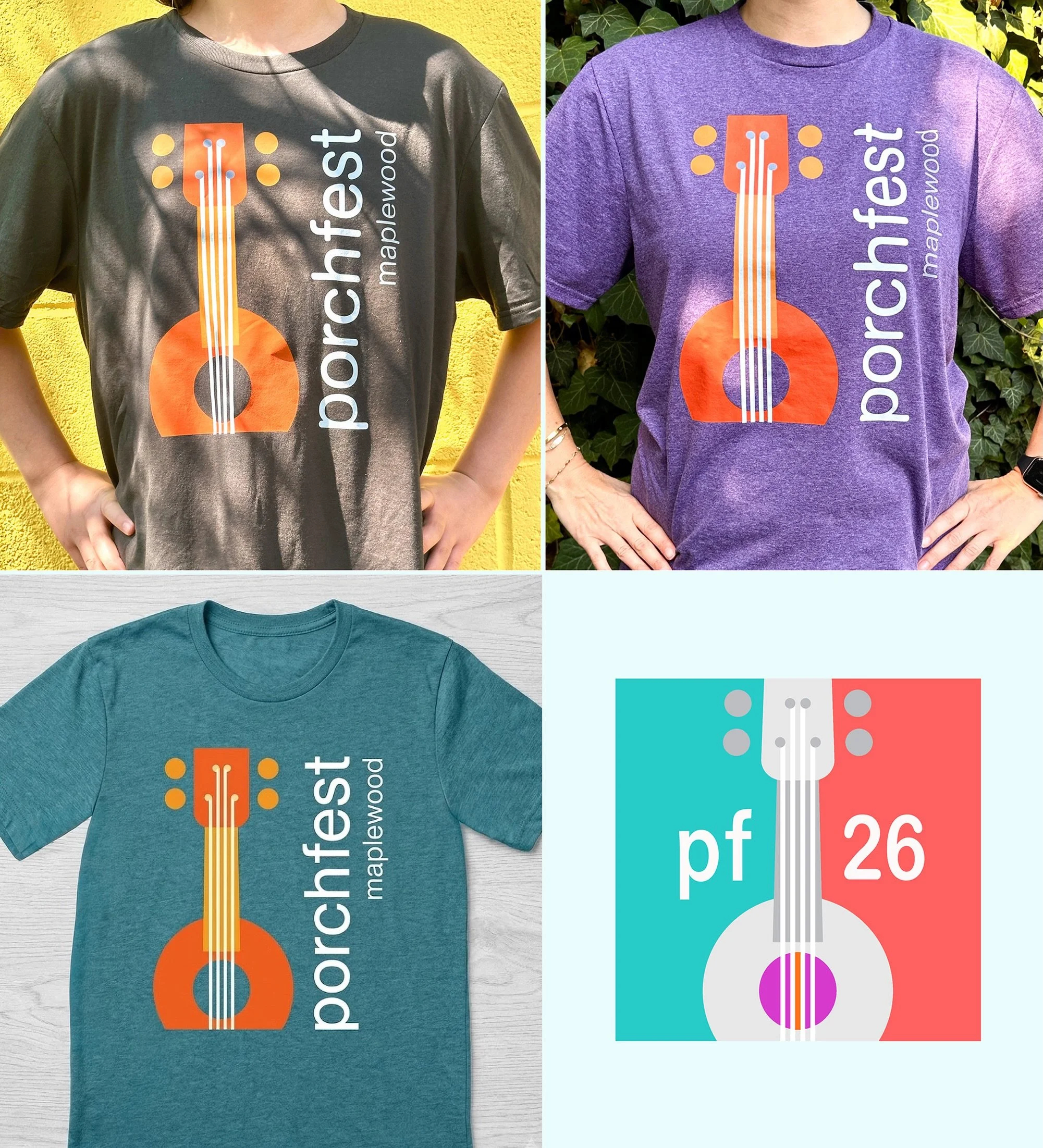 WANT TO KEEP PORCHFEST FREE? WE NEED YOUR HELP! 🎸📦

Porchfest is 100% volunteer-run, free, and commercial-free&mdash;and buying a t-shirt is one of the best ways to keep it that way!

Back by popular demand, we have shirts in Heather Purple and Cha
