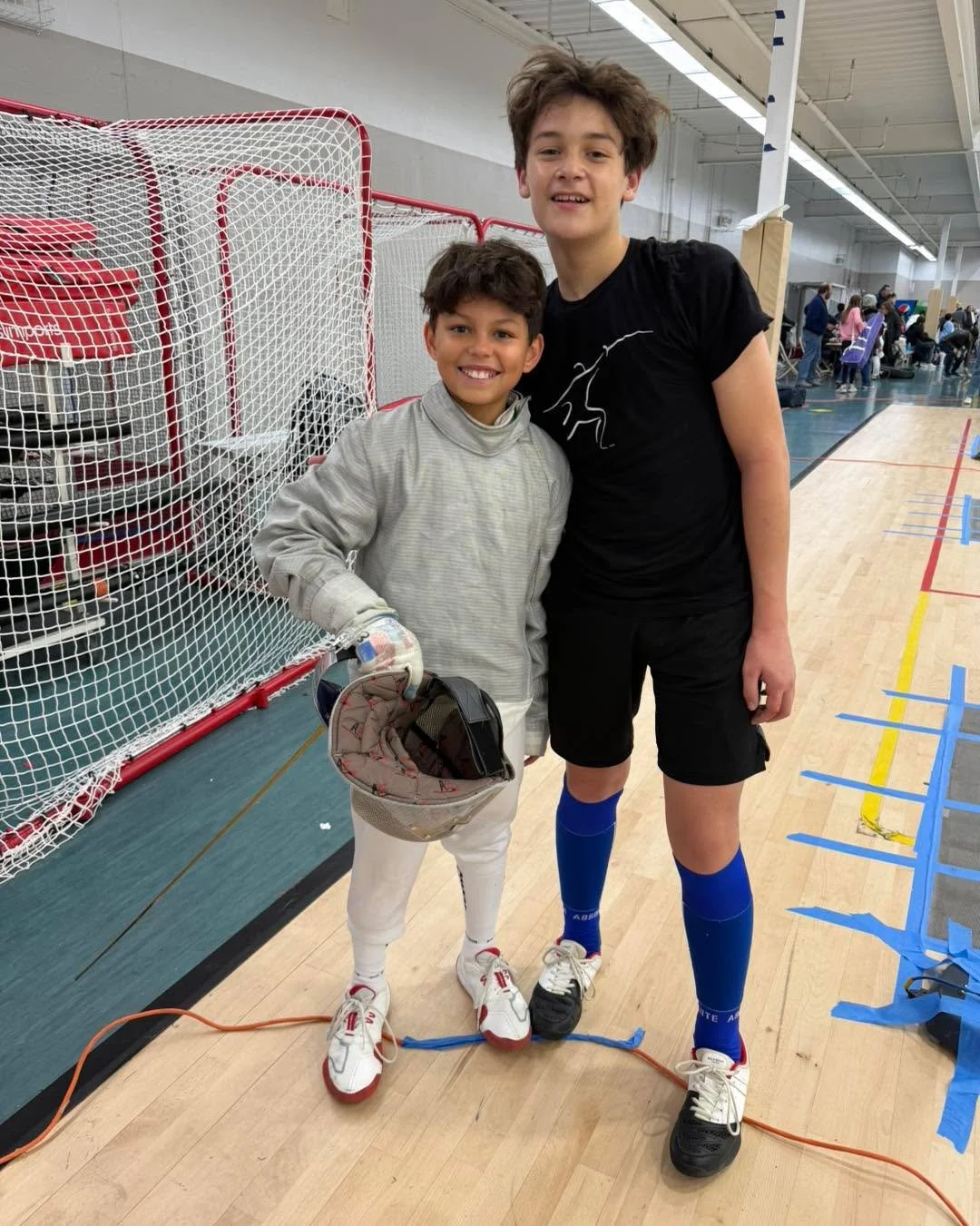 So proud of these boys!

Yesterday, Zachary and Gregory competed in Y14 Men&rsquo;s Saber together. Zachary was fencing up as his usual category is Y12, and even though he was one of the youngest in the event he did incredible and met all his goals! 