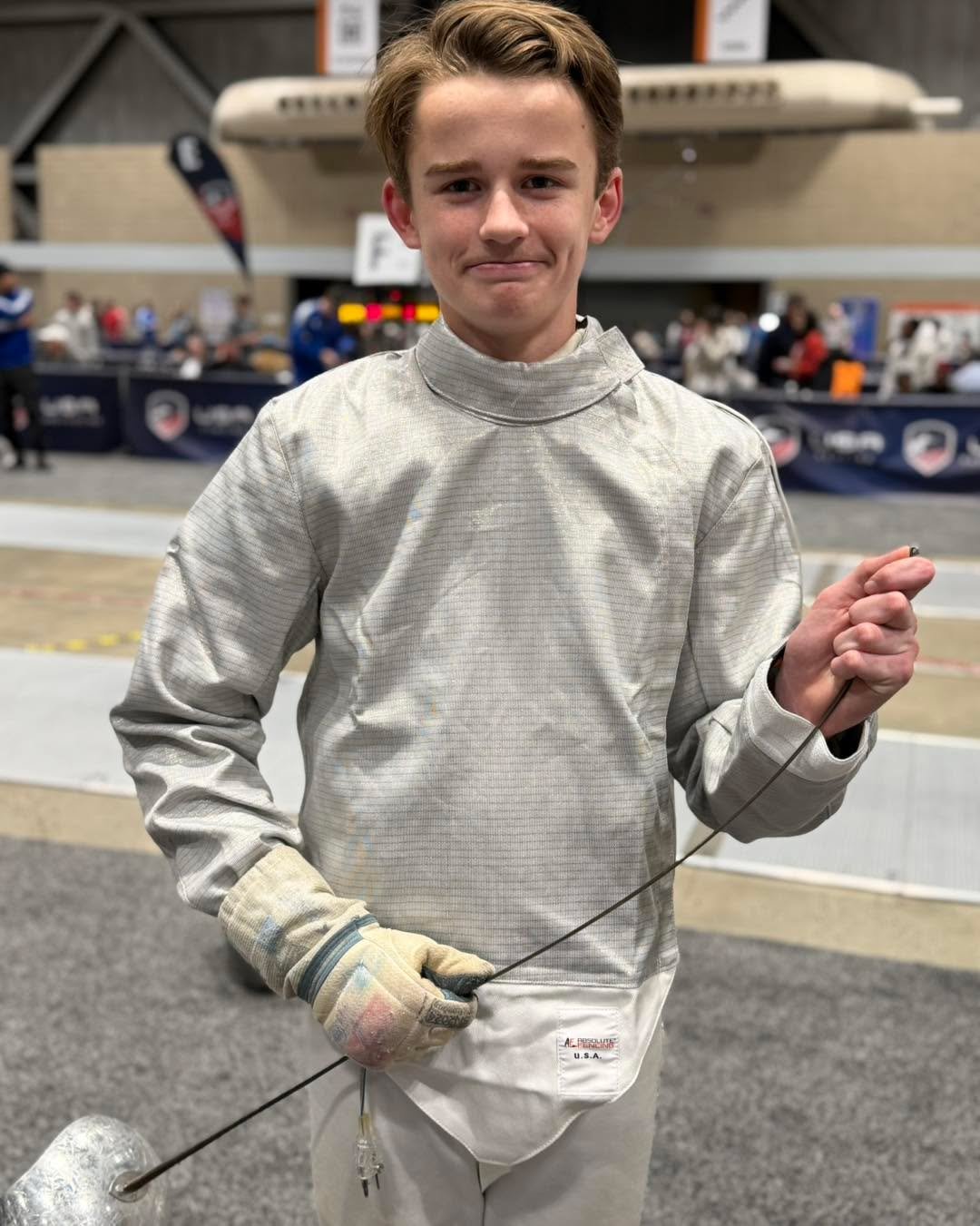 Get on your game face!

We are at USA Fencing&rsquo;a Junior Olympics this weekend. Lucy fenced Junior Women&rsquo;s Saber yesterday morning, and today Caden is up in the first flight for Cadet Men&rsquo;s Saber with Andy and Gregory in the second fl