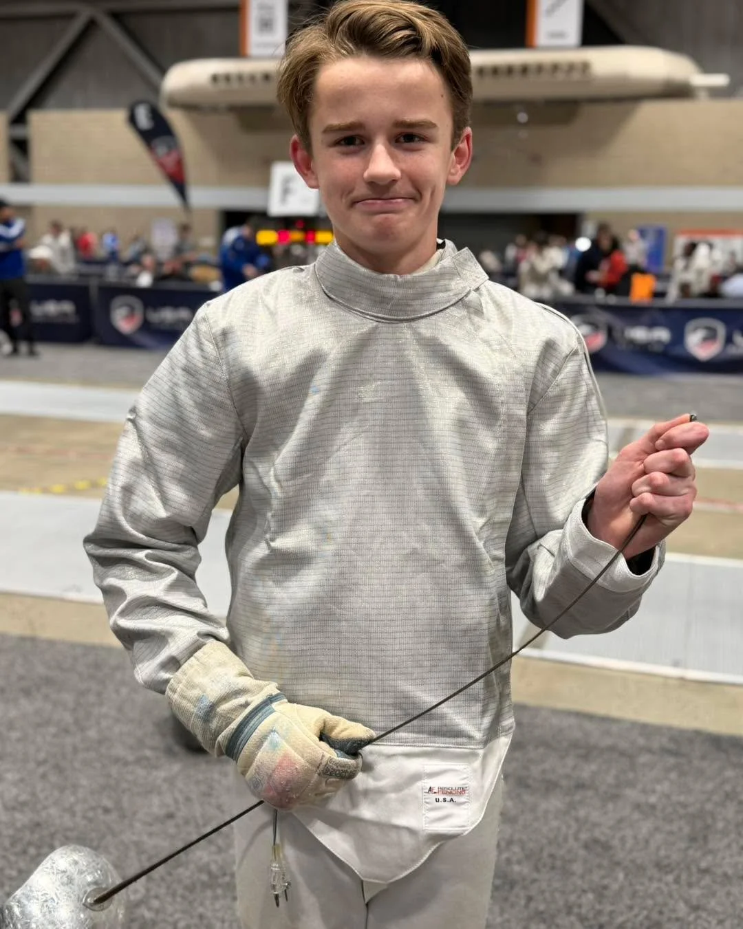 Get on your game face!

We are at USA Fencing&rsquo;a Junior Olympics this weekend. Lucy fenced Junior Women&rsquo;s Saber yesterday morning, and today Caden is up in the first flight for Cadet Men&rsquo;s Saber with Andy and Gregory in the second fl