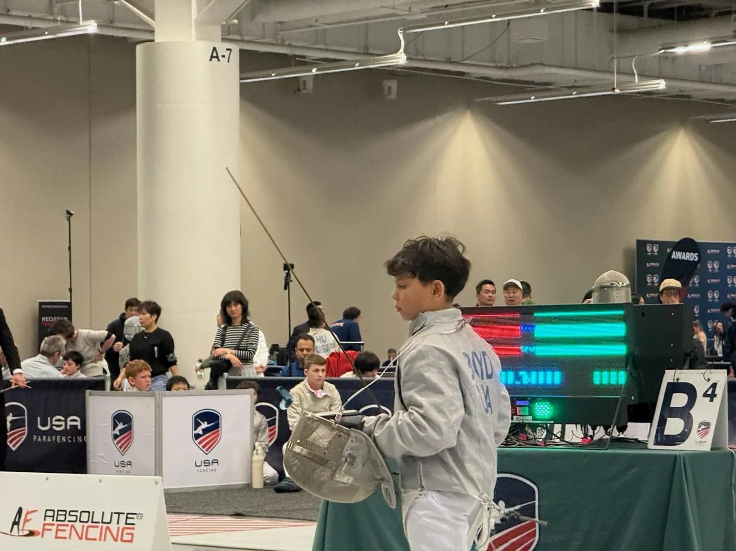 We are at the USA Fencing March NAC for two of our youngest fencers, Zachary and Ada!

Yesterday was Y12 Men&rsquo;s Saber. It was Zach&rsquo;s first national event and he accomplished his goal of winning a pool bout. He fenced competitively and fier