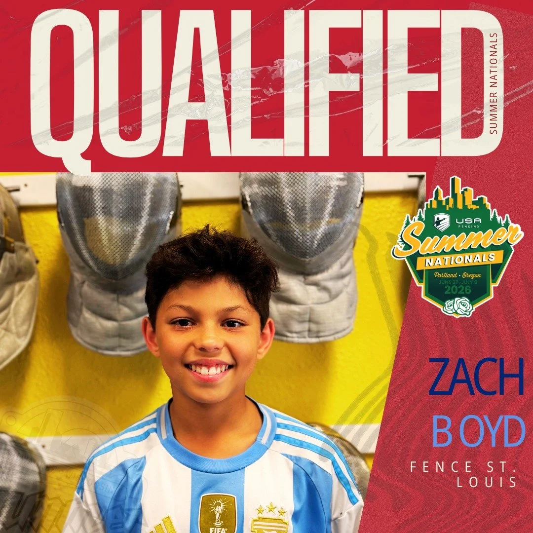 Time for a Fence St. Louis tradition: sharing profiles of our athletes who are fencing at USA Fencing's Summer Nationals 2026 in Portland, OR!

First up - Meet Zach! Summer Nationals will be his second national event ever. He first competed nationall
