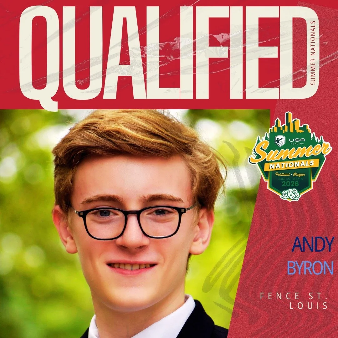 Introducing Andy!

This will be Andy's second national event, as he first participated in Junior Olympics in January 2026 in Kansas City, MO. Andy has been invaluable to the fencing club as an assistant coach during our youth camps the past two summe