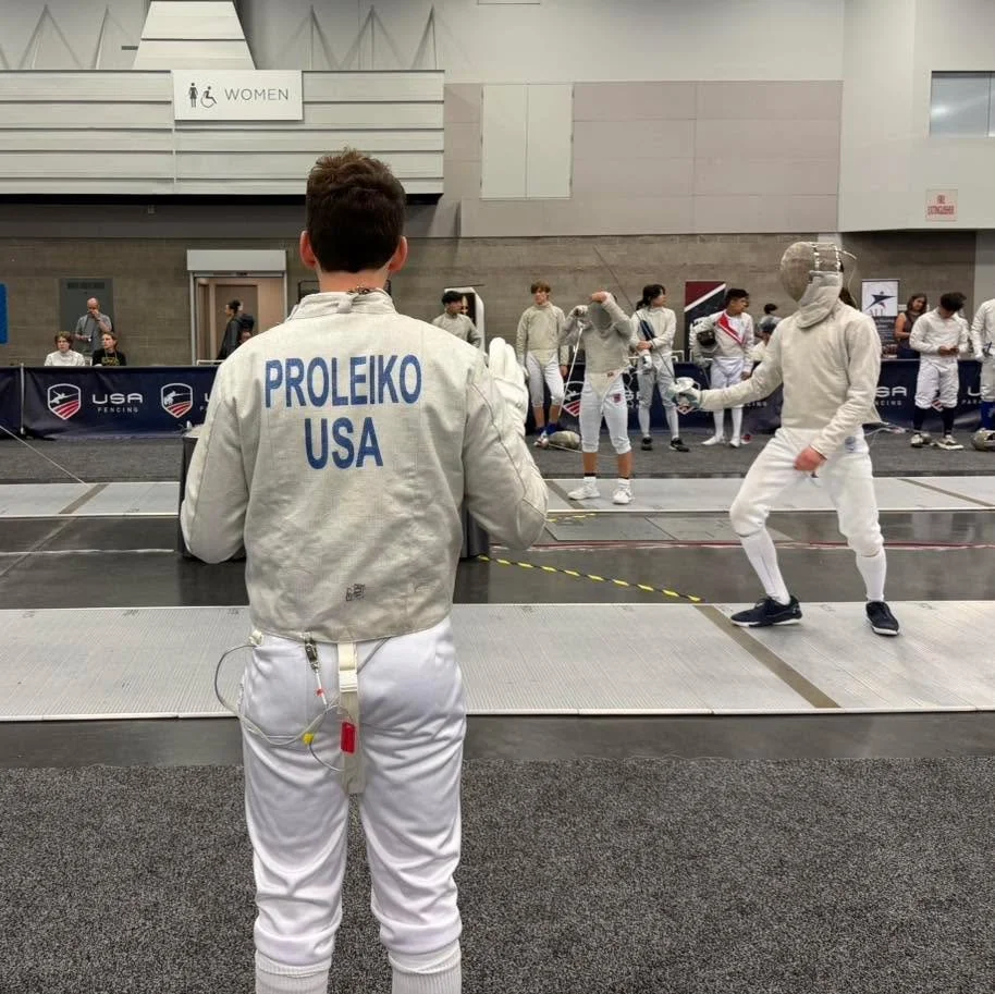 We forgot to get a group photo of our fencers yesterday, but Julian, Tyler, Jonathon, and Andy competed in Division II Men&rsquo;s Saber, and Astrid competed in Division II Women&rsquo;s Saber.

Division II was a learning experience for all of our fe
