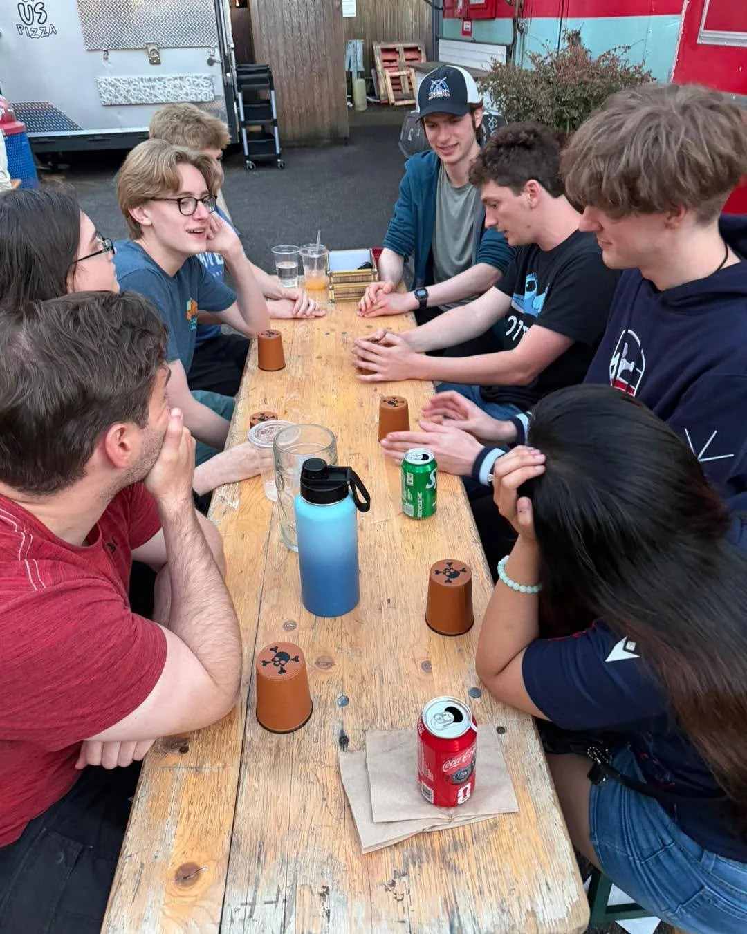 Last night we did team dinner at one of Portland&rsquo;s many food cart pods. It started off crowded and we barely got seats due to a World Cup soccer match on the screens! But, by the end of the night, we were able to enjoy the beautiful weather. Th