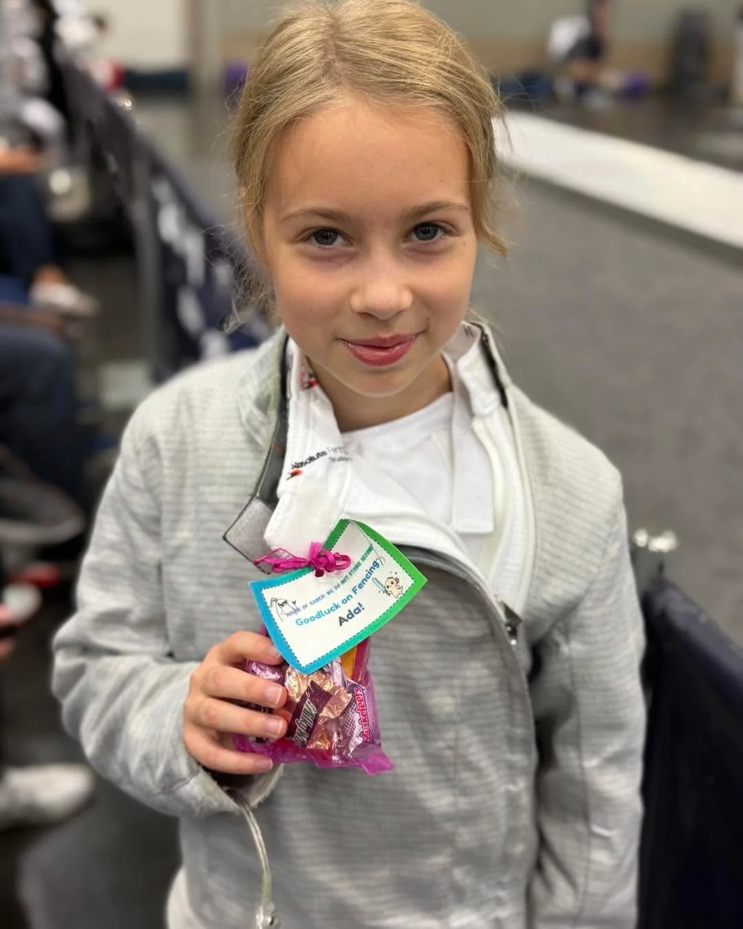 Happy World Chocolate Day!

We&rsquo;re recovering from Summer Nationals, but wanted to call out Kendy for putting together cute personalized goodie bags for each of our fencers attending. Here&rsquo;s Ada with hers!

&ldquo;House of Saber - We Do No