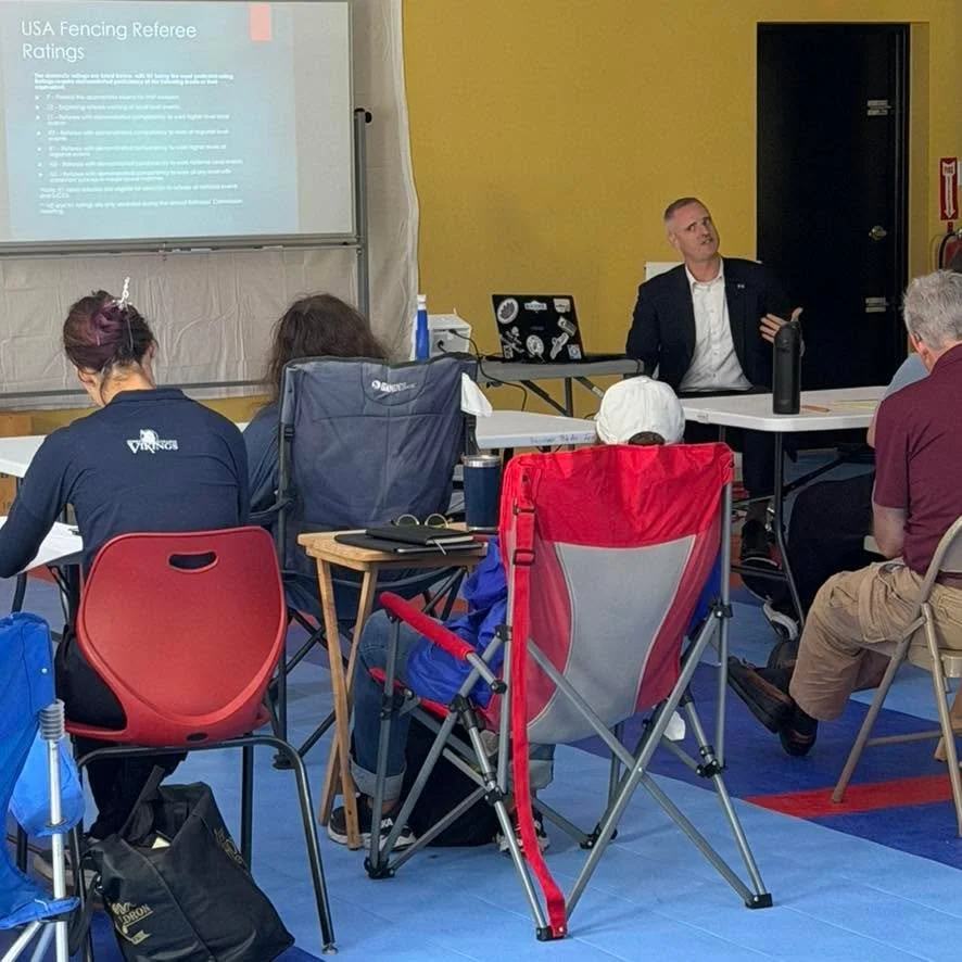 Today was our referee seminar with Certified Referee Instructor and FIE referee Chris Cheney!

We had a day packed with information for over two dozens of our fencers and fencers from other clubs. Tomorrow, 7 Fence St. Louis fencers will be observed 