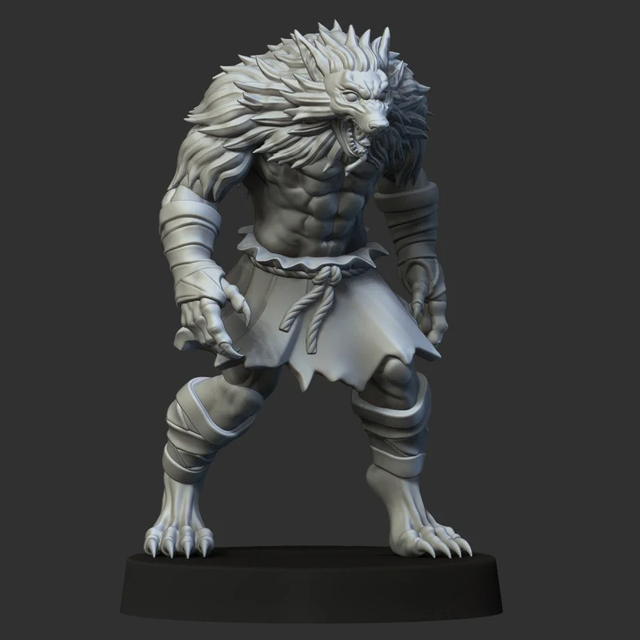 Resin Werewolf Miniature (Approx. 28mm) — Hive Head Studios