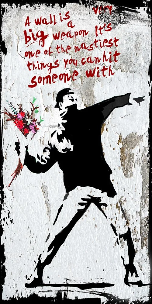 Tribute to Mr. B - Flower Thrower, Mixed Media mit Epoxidharz, 120 x 60 cm