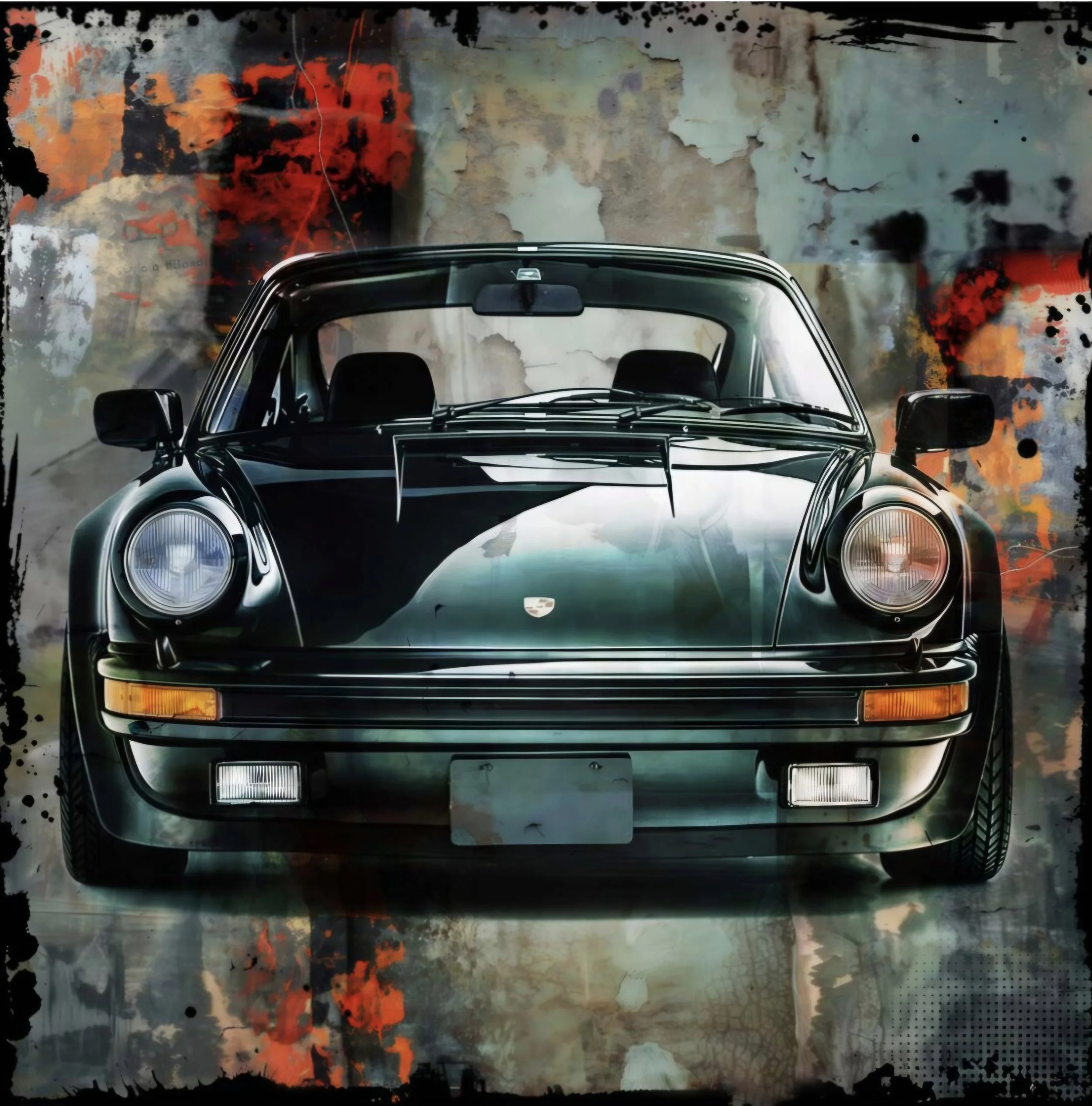Power 911, Mixed Media mit Epoxidharz, 100 x 100 cm