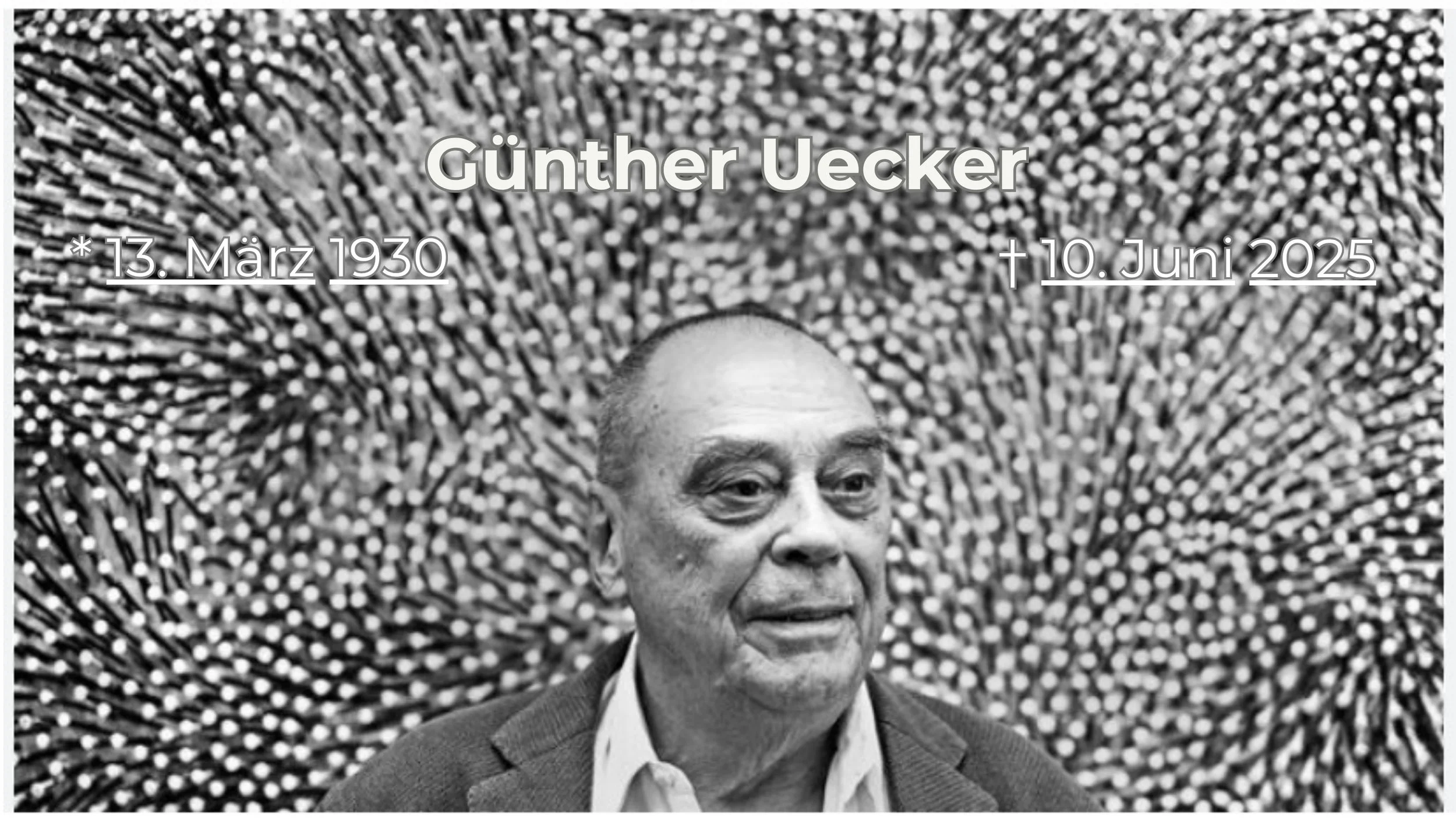 Günther Uecker ist im Alter von 95 Jahren in Düsseldorf gestorben.