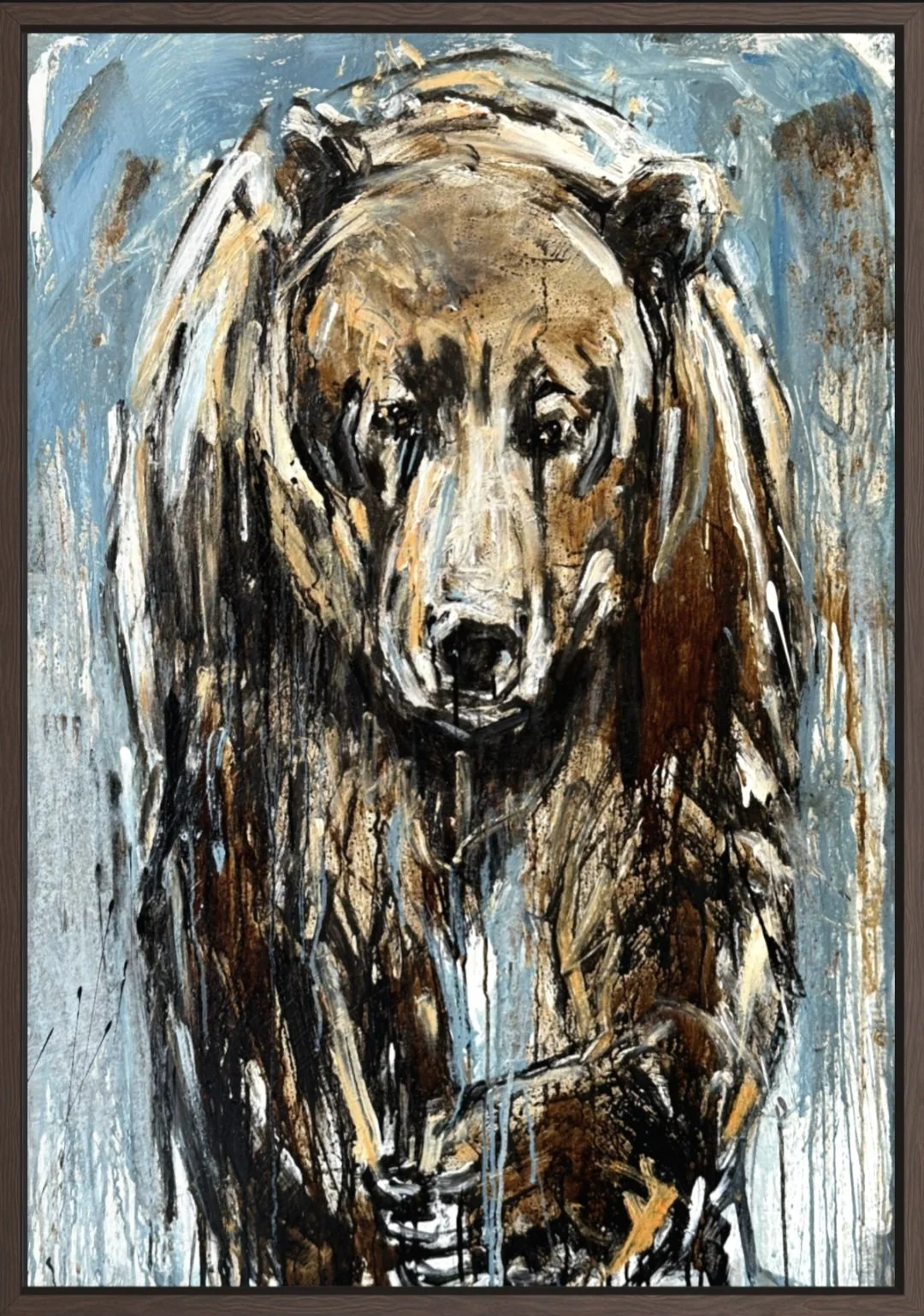Grizzly 19, 100 x 70 cm, Mixed Media auf Leinwand