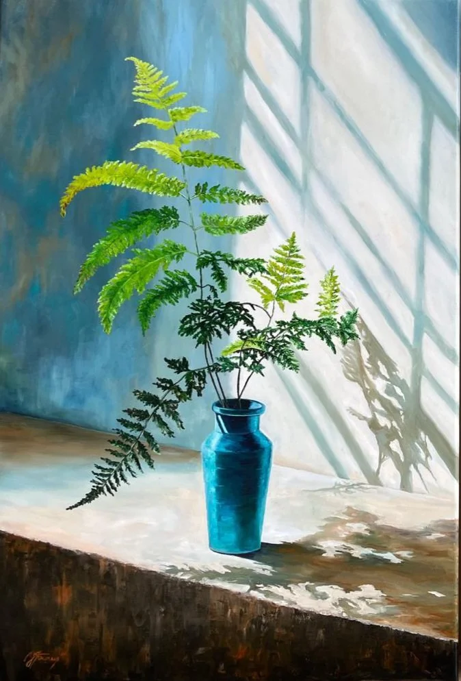 Farn Series I - 01, Öl auf Leinwand, 90 x 60 cm, 2024, Unikat