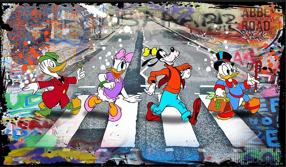 Abbey Road Nr II, Mixed Media mit Epoxidharz, 75 x 130 cm
