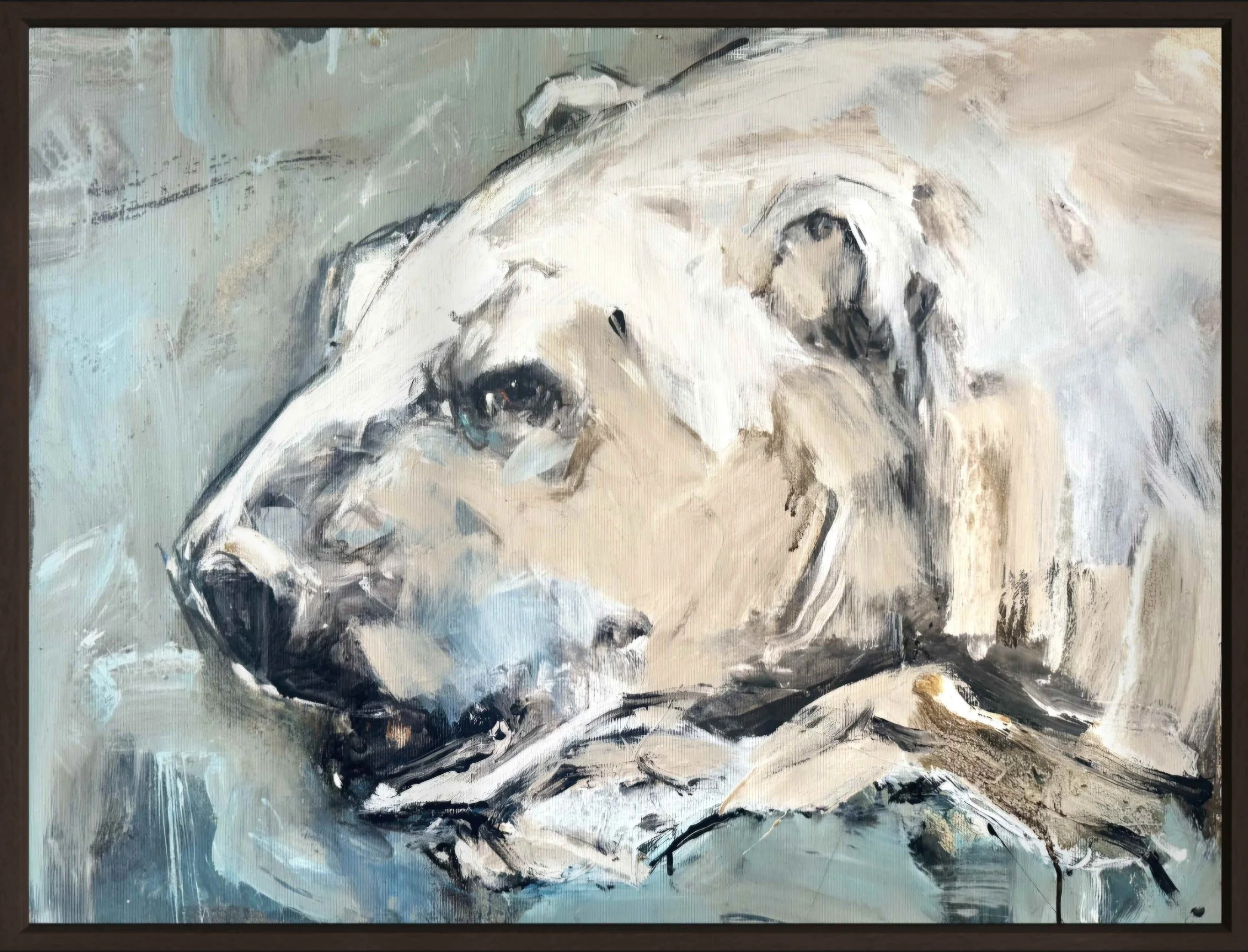 Polarbear 62, 60 x 80 cm, Mixed Media auf Leinwand
