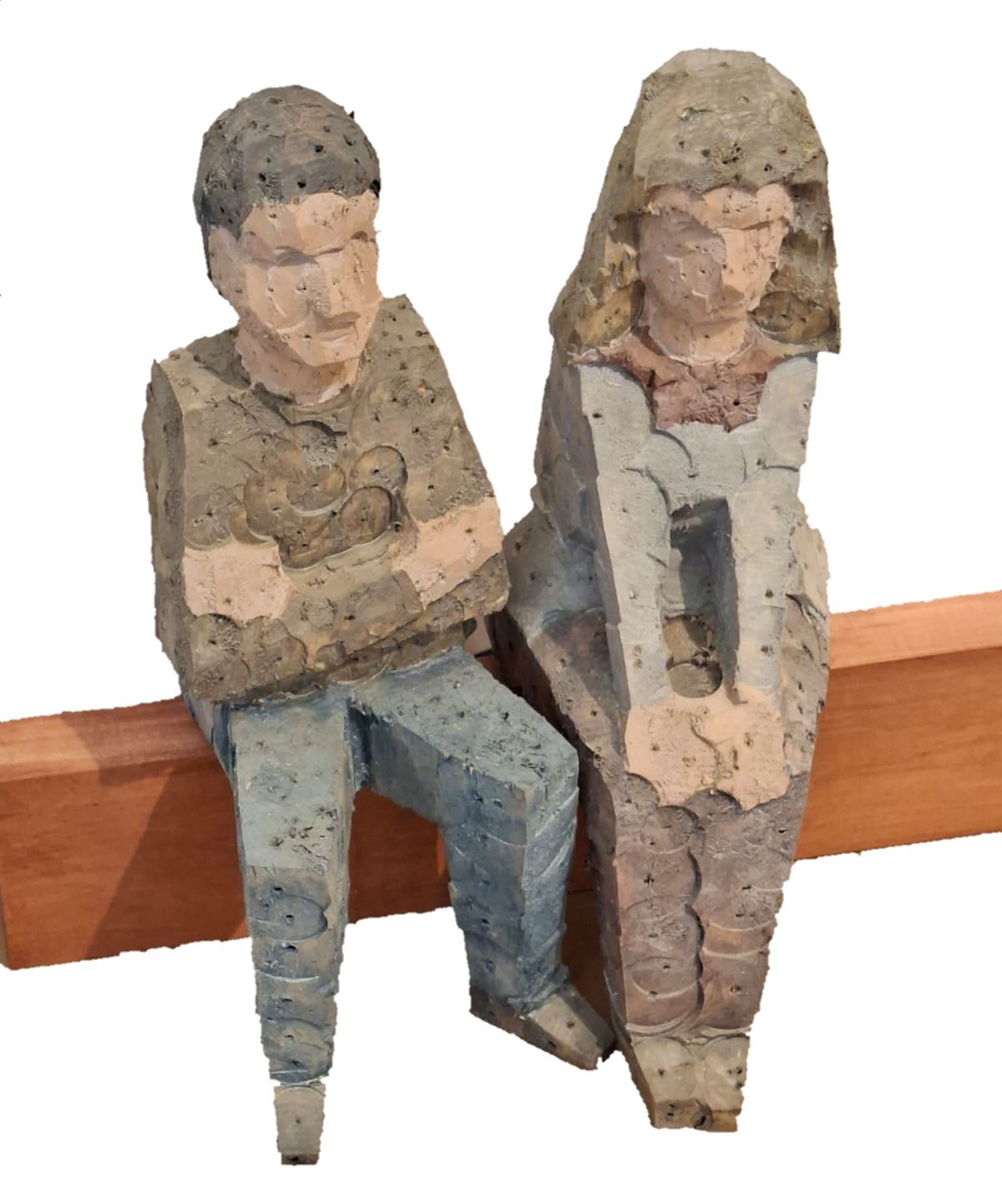 Ehezeiten, Lindenholz, bemalt, Höhe 47 cm, Unikat