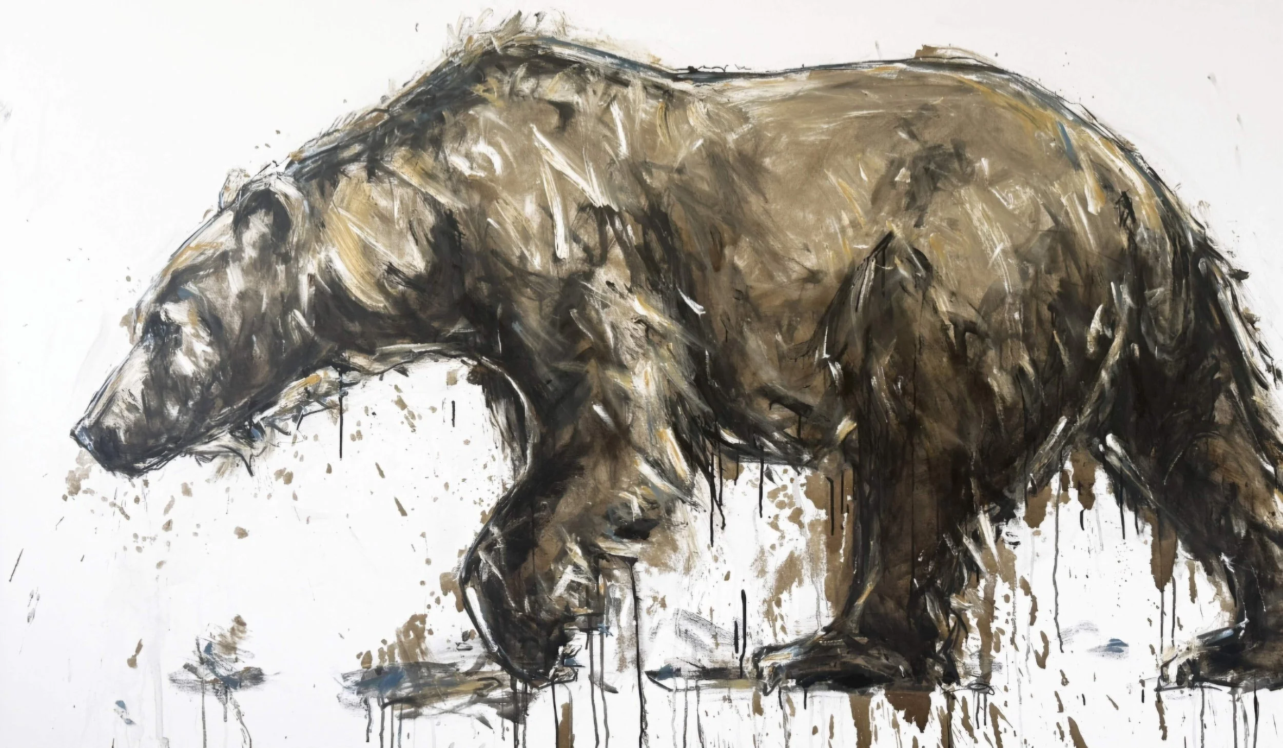Grizzly 12, 120 x 200 cm, Mixed Media auf Leinwand