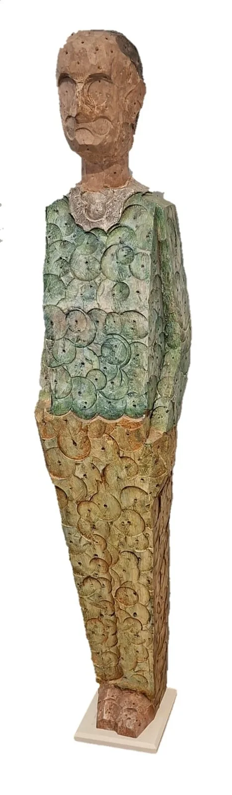 Weit voraus, Lindenholz, bemalt, Höhe 75 cm, Unikat