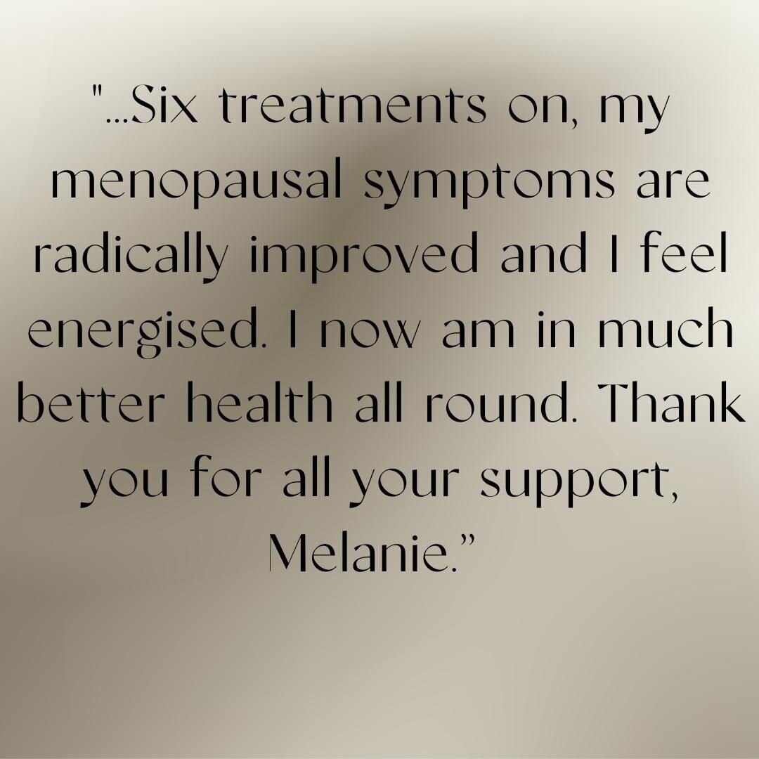 This client came to me feeling very unwell - she had been experiencing flooding periods for six months alongside other peri-menopausal symptoms including hot flushes. 

I'm delighted to report that within one treatment we had stopped her bleeding. Wi